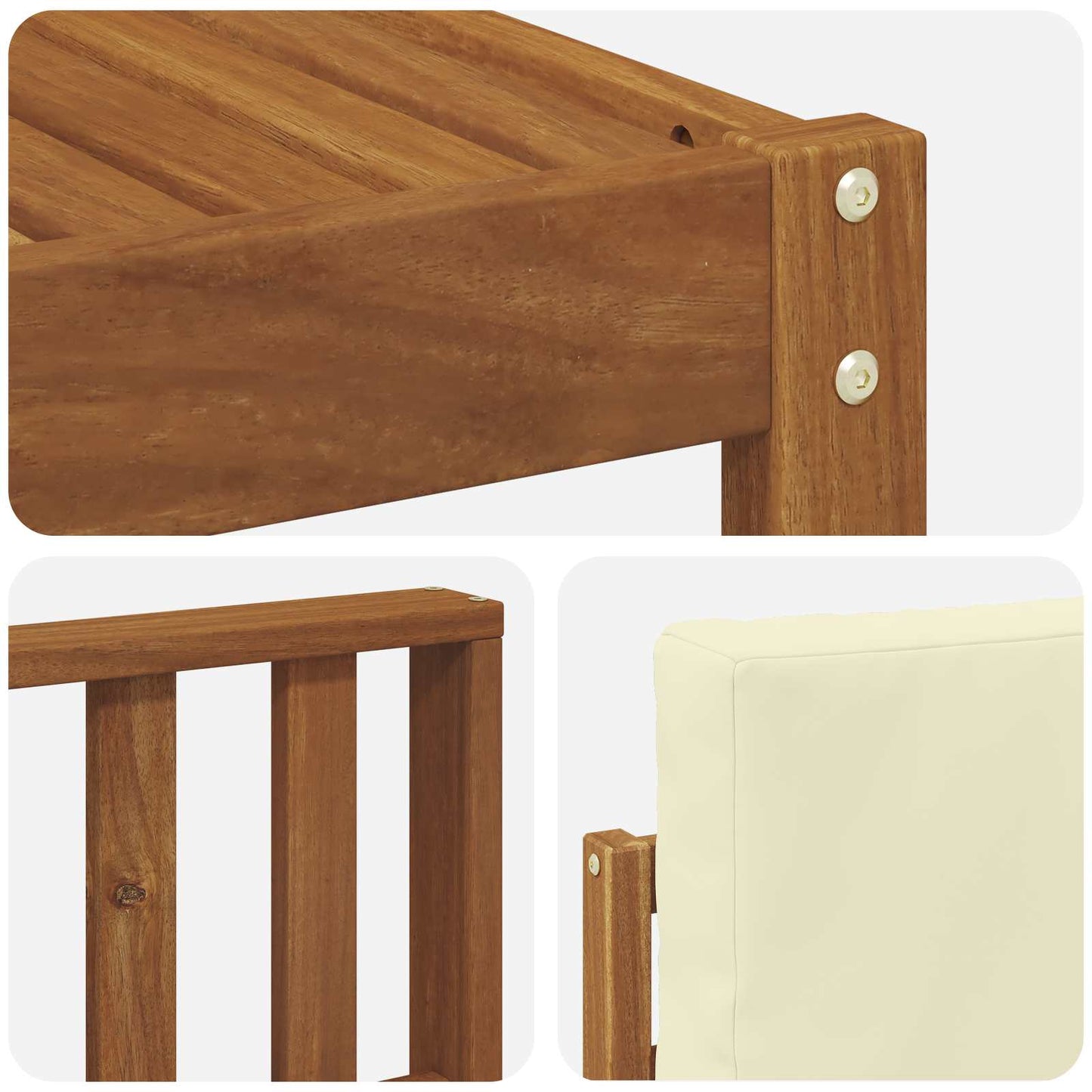 Outdoor-Sofagarnitur 6 stk. Natur und Creme