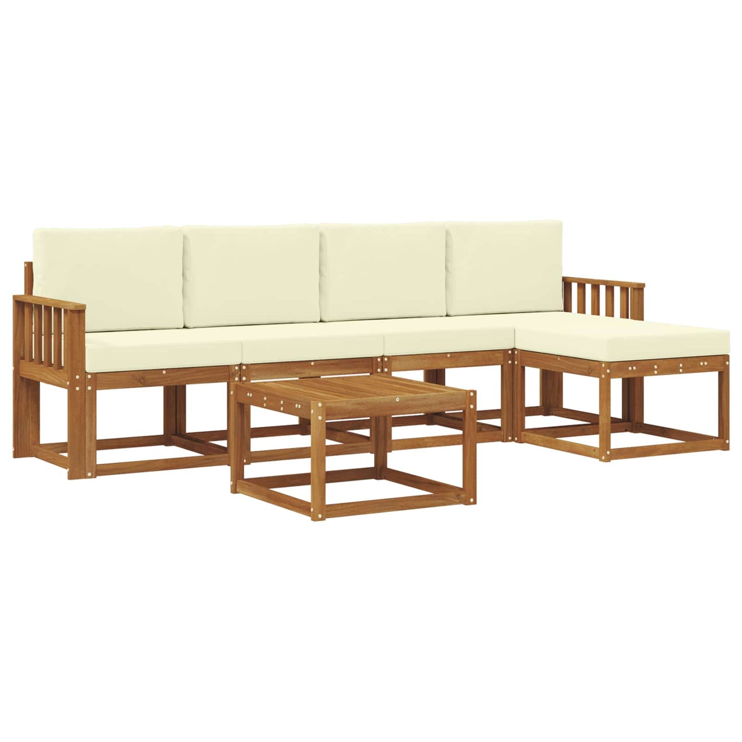Outdoor-Sofagarnitur 6 stk. Natur und Creme