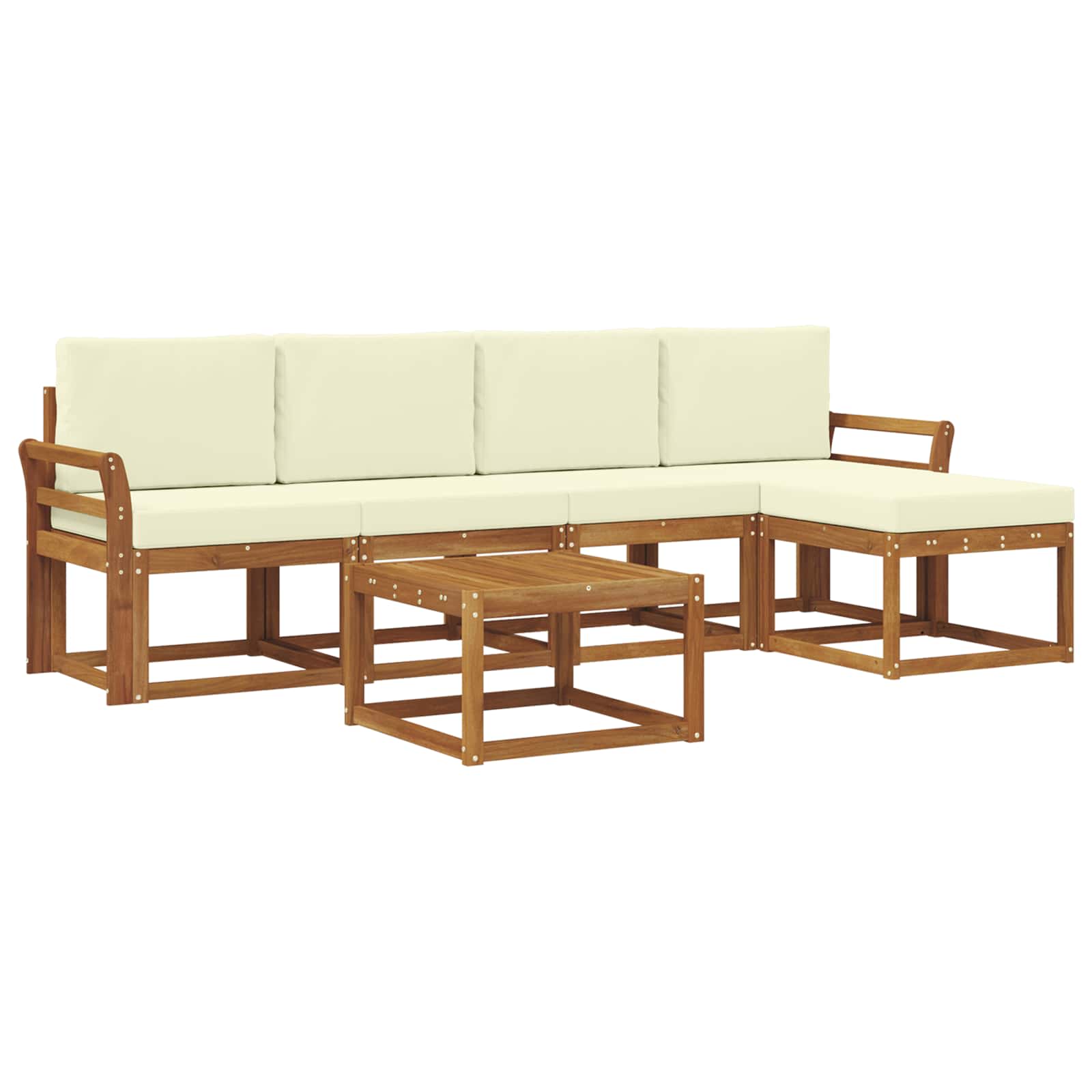 Outdoor-Sofagarnitur 6 stk. Natur und Creme