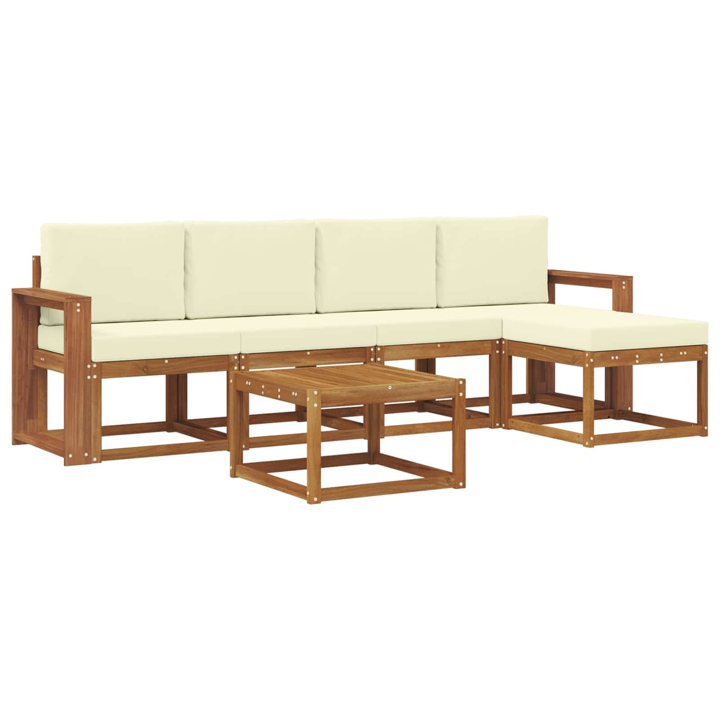 Outdoor-Sofagarnitur 6 stk. Natur und Creme