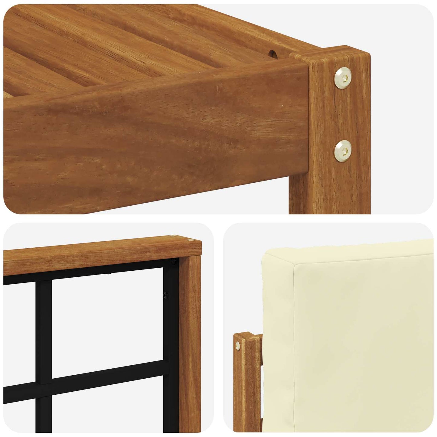 Outdoor-Sofagarnitur 6 stk. Natur und Creme