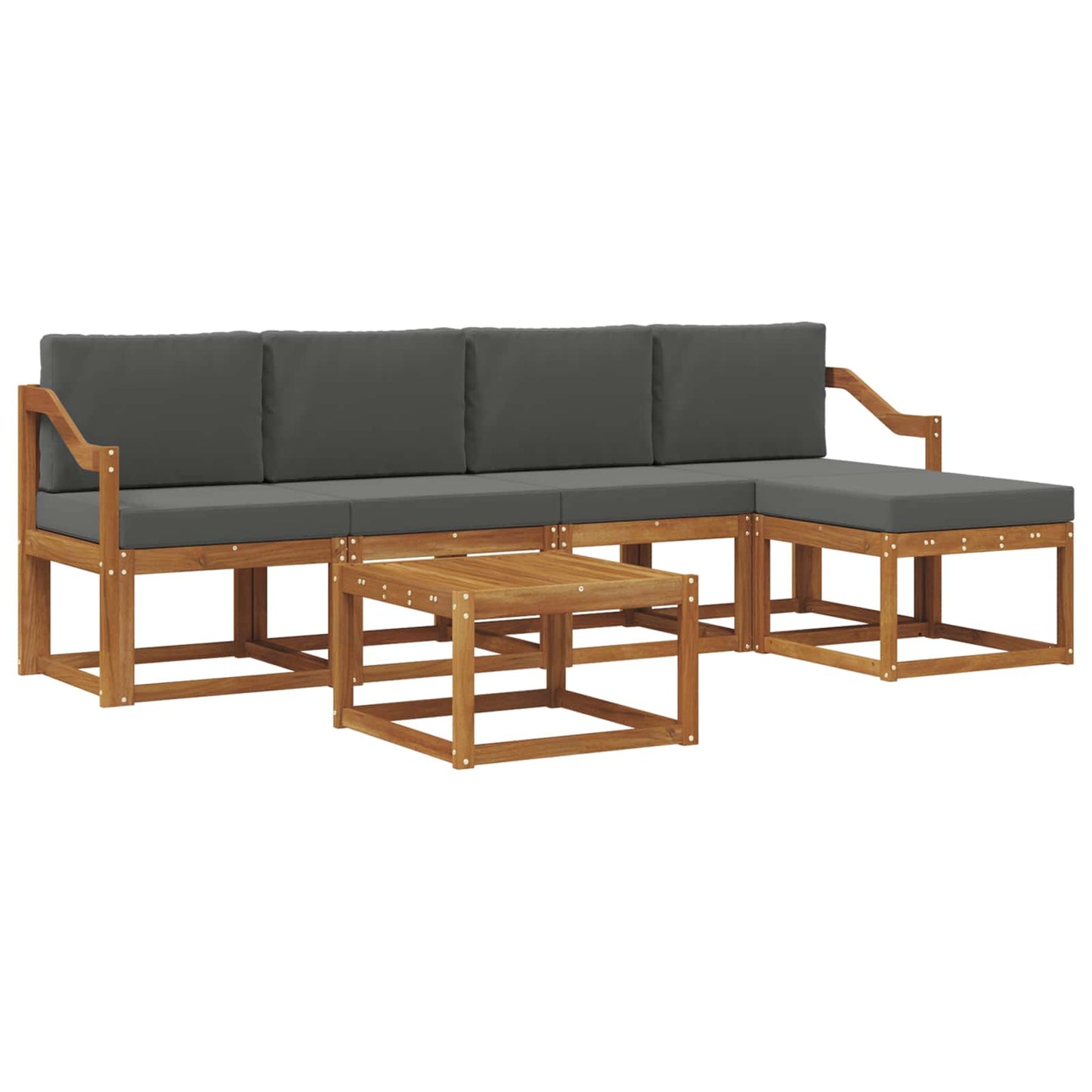 Outdoor-Sofagarnitur 6 stk. Natur und Anthrazit