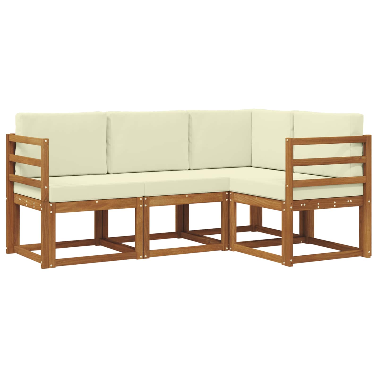 Outdoor-Sofagarnitur 4 stk. Natur und Creme