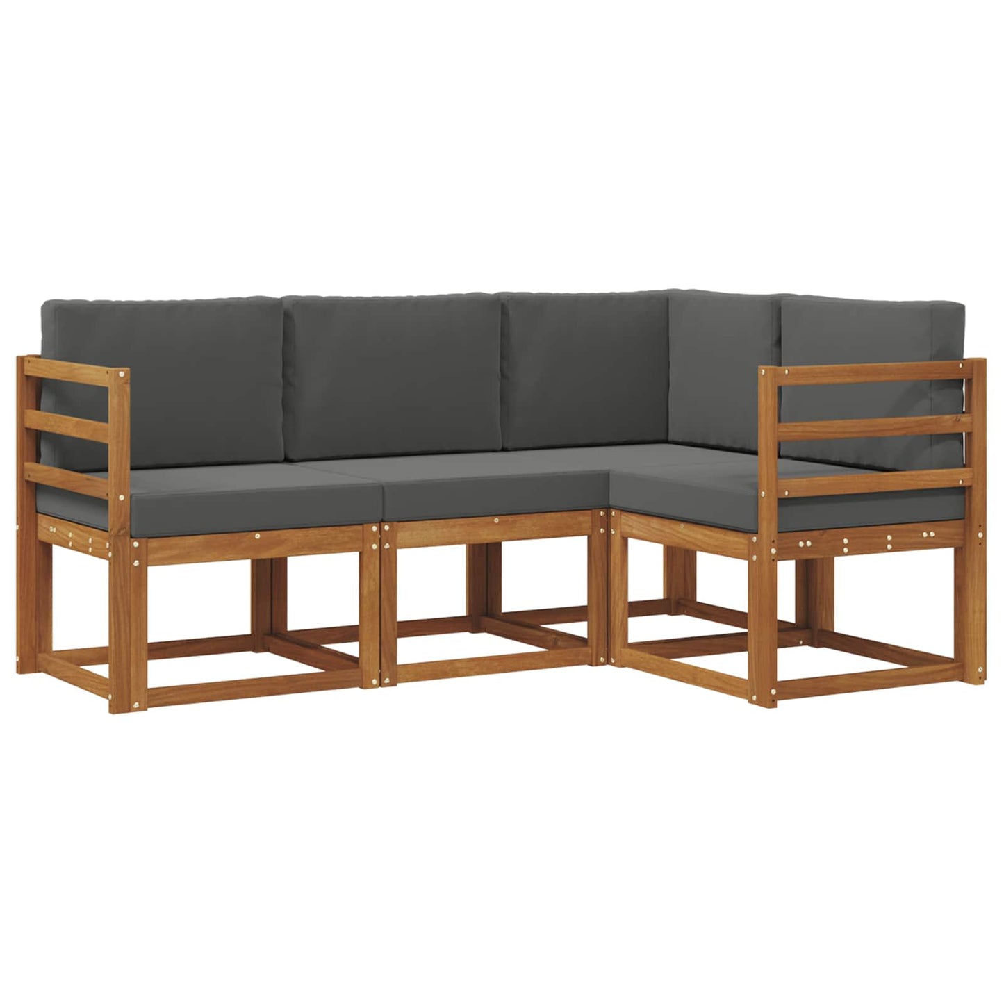 Outdoor-Sofagarnitur 4 stk. Natur und Anthrazit