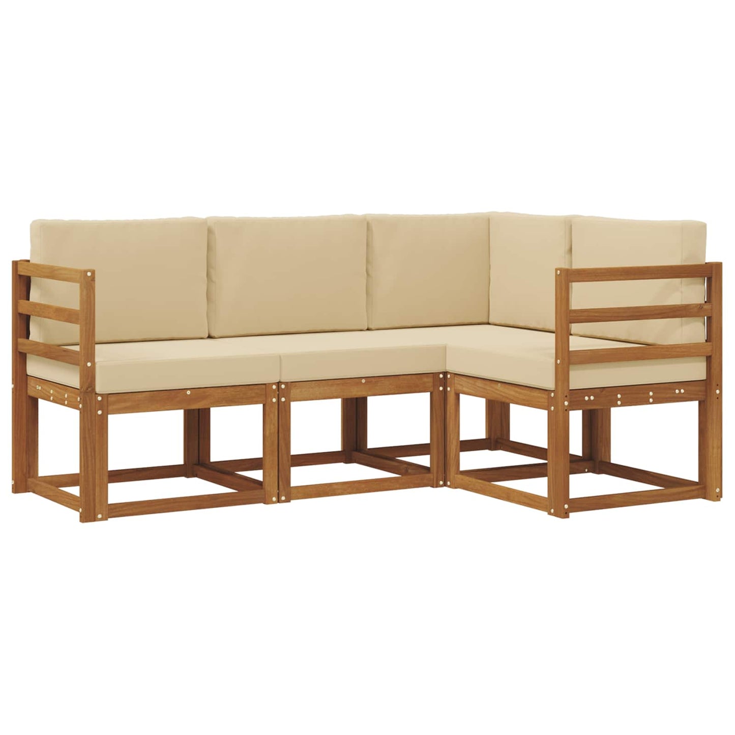 Outdoor-Sofagarnitur mit Kissen 4 pcs Natur und Beige