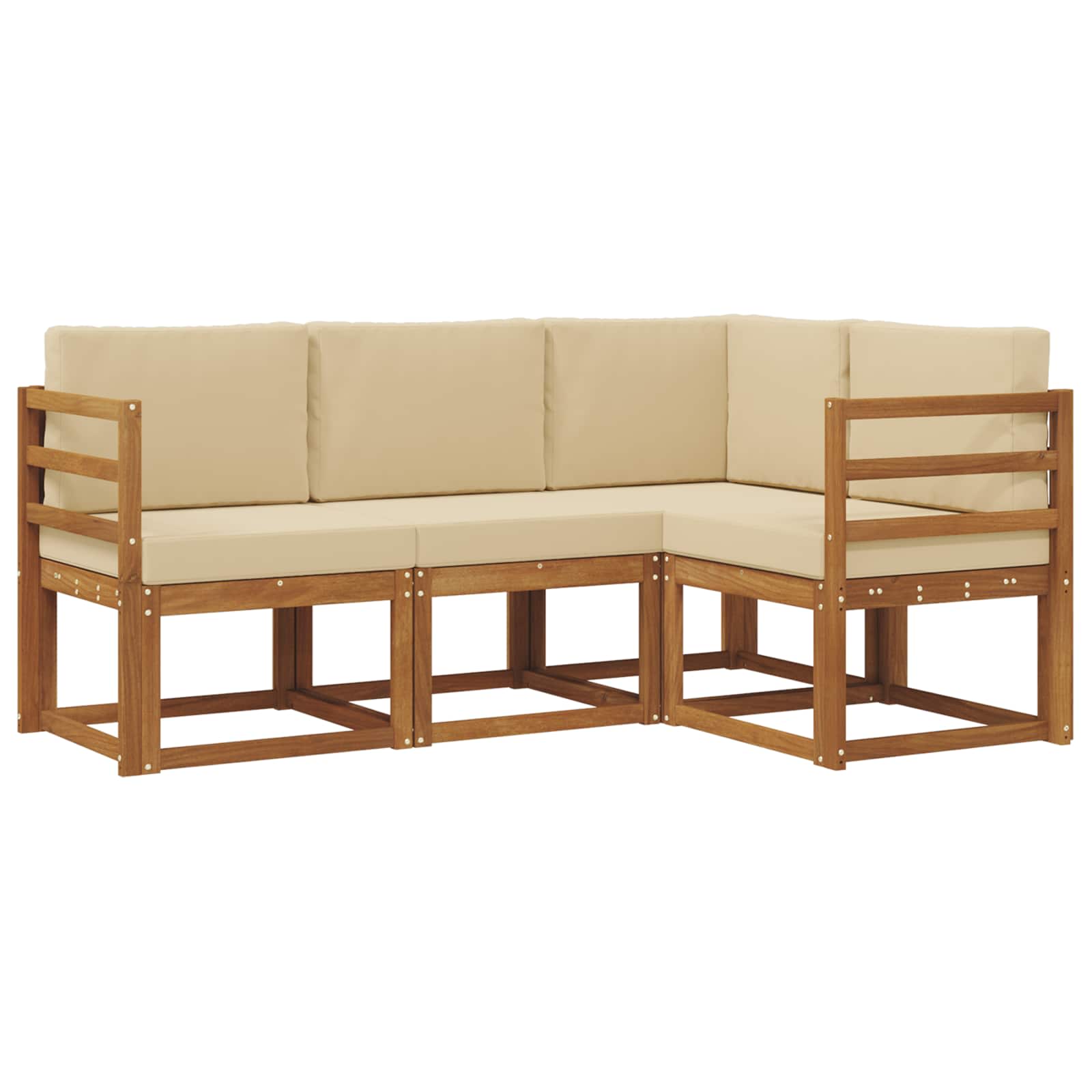 Outdoor-Sofagarnitur mit Kissen 4 pcs Natur und Beige