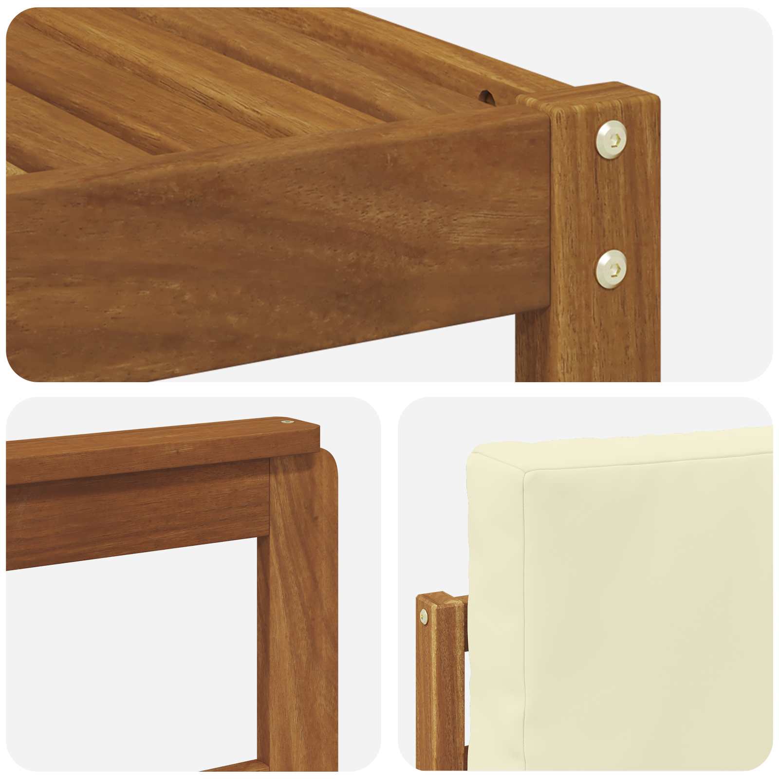 Outdoor-Sofagarnitur 4 stk. Natur und Creme
