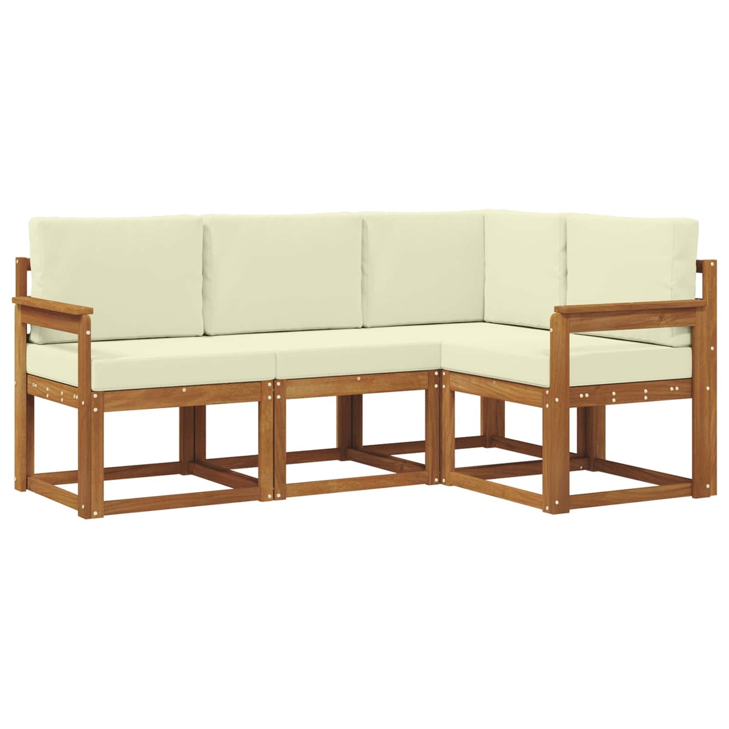 Outdoor-Sofagarnitur 4 stk. Natur und Creme