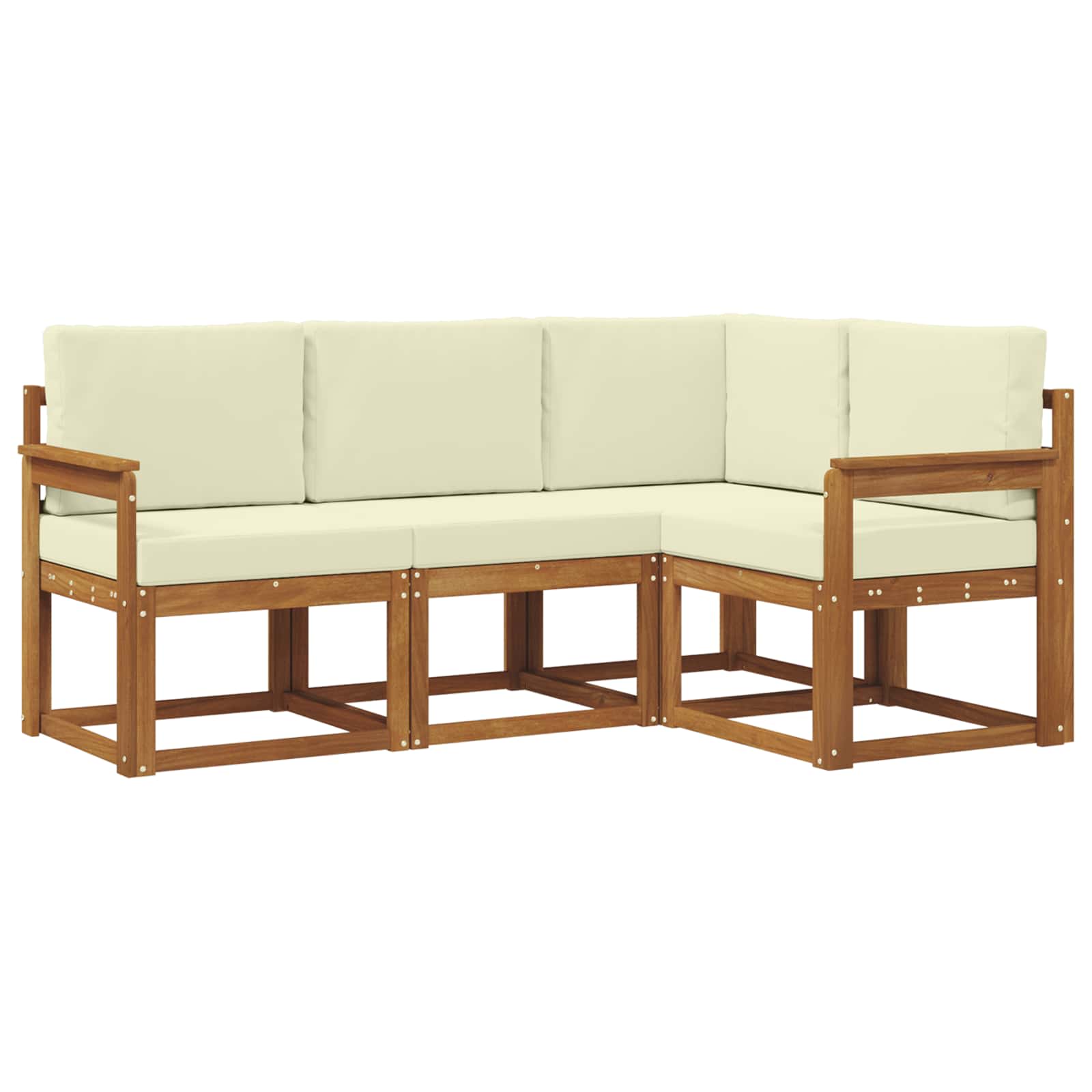Outdoor-Sofagarnitur 4 stk. Natur und Creme