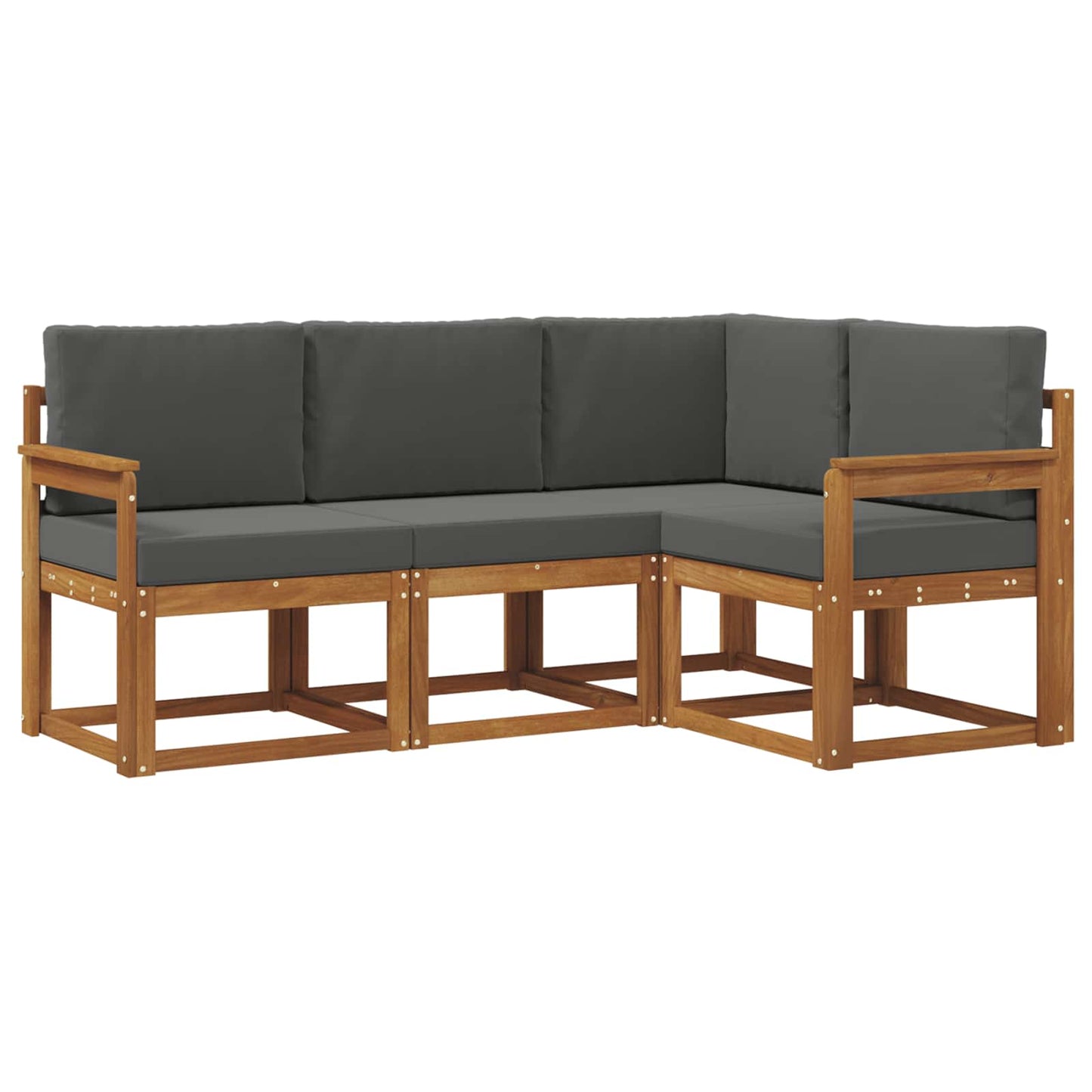 Outdoor-Sofagarnitur 4 stk. Natur und Anthrazit
