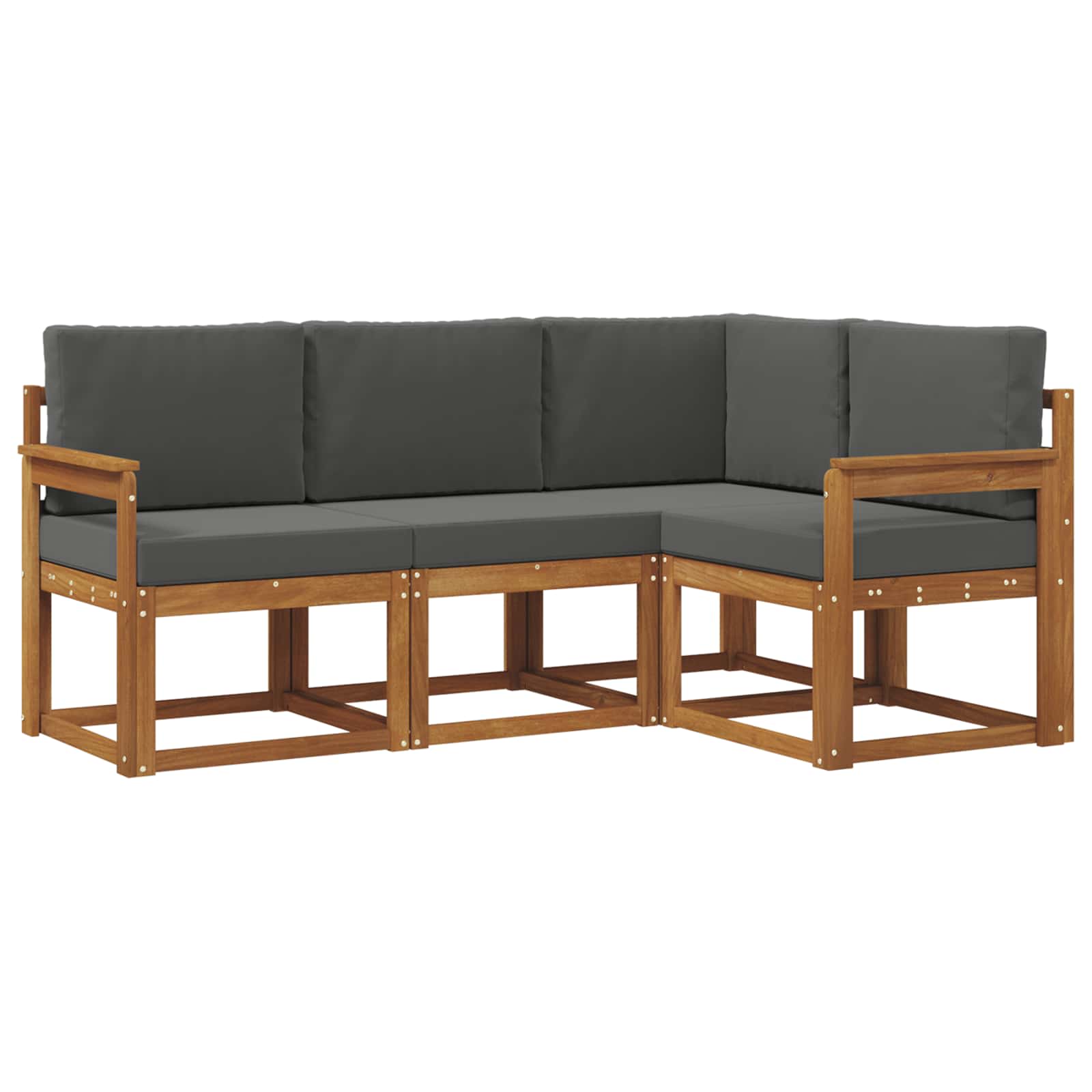 Outdoor-Sofagarnitur 4 stk. Natur und Anthrazit