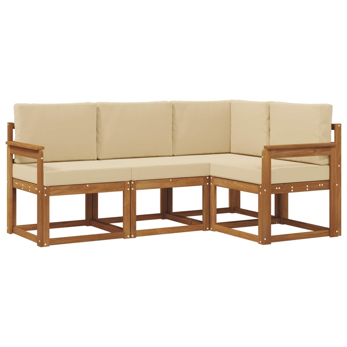 Outdoor-Sofagarnitur mit Kissen 4 pcs Natur und Beige