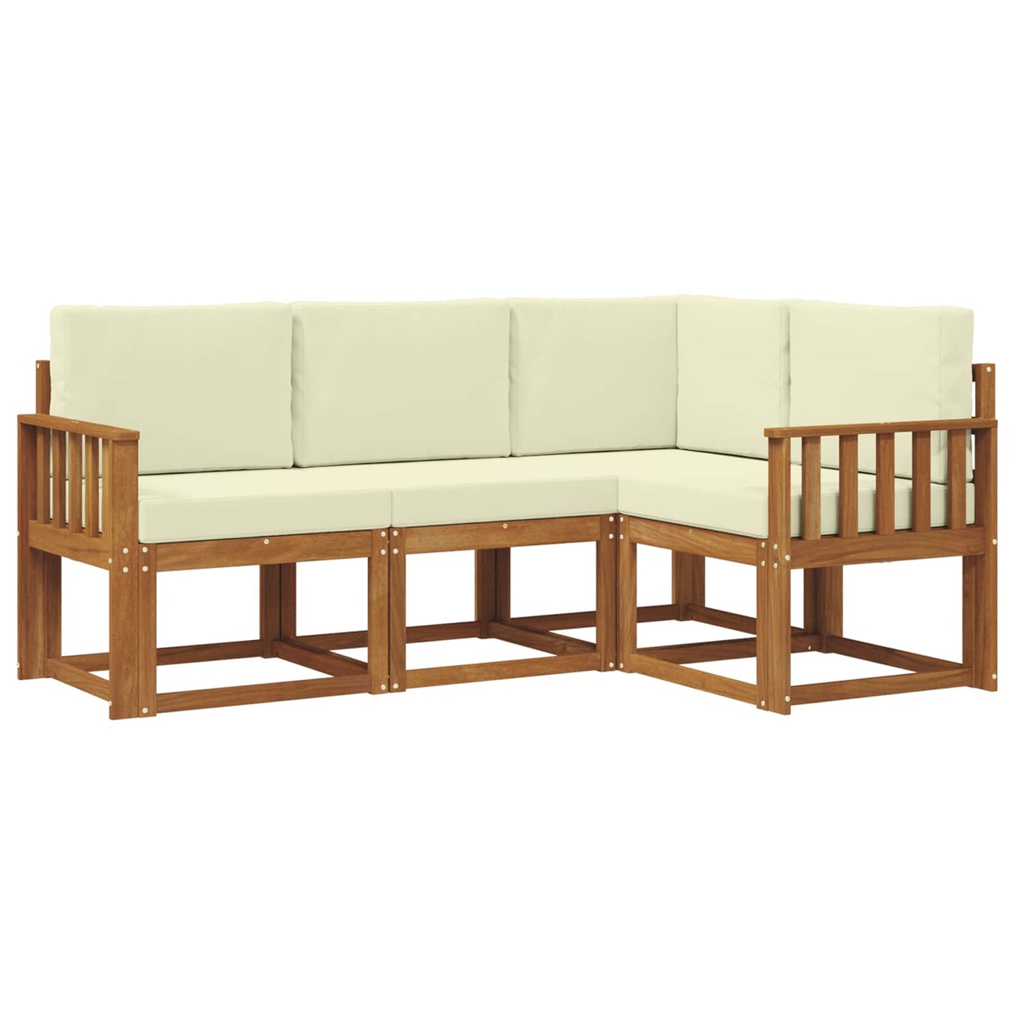 Outdoor-Sofagarnitur 4 stk. Natur und Creme