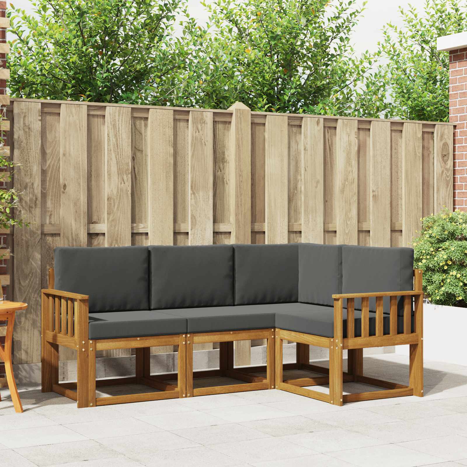 Outdoor-Sofagarnitur 4 stk. Natur und Anthrazit