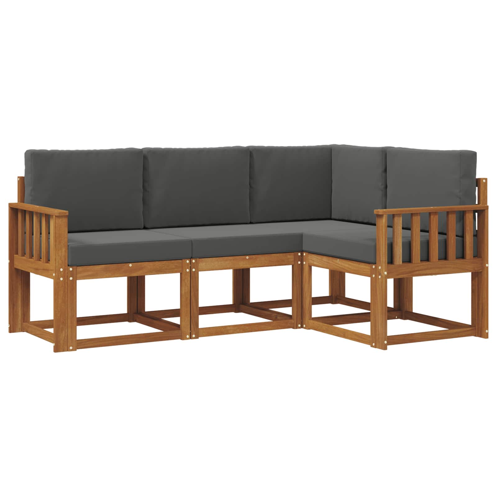 Outdoor-Sofagarnitur 4 stk. Natur und Anthrazit