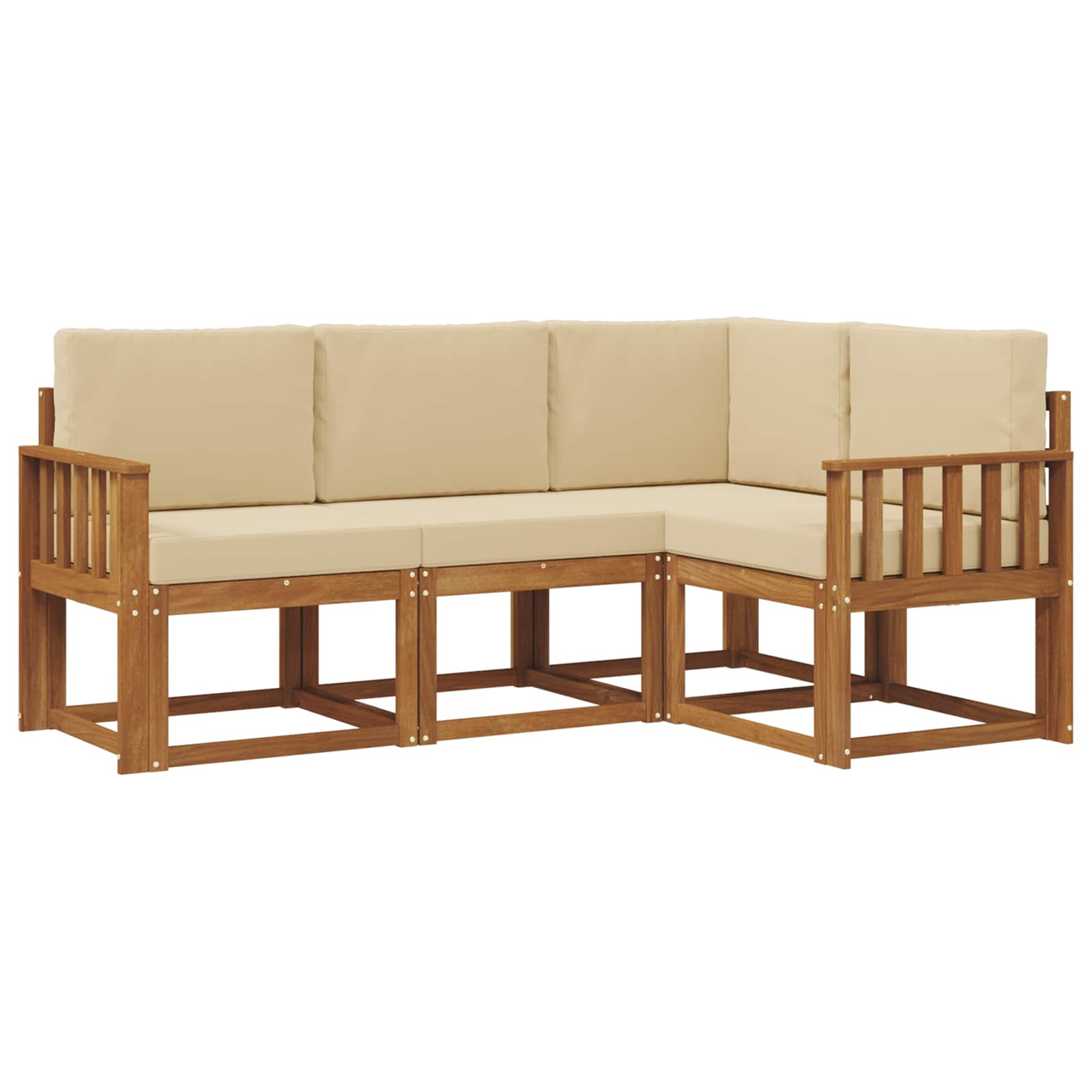 Outdoor-Sofagarnitur mit Kissen 4 pcs Natur und Beige