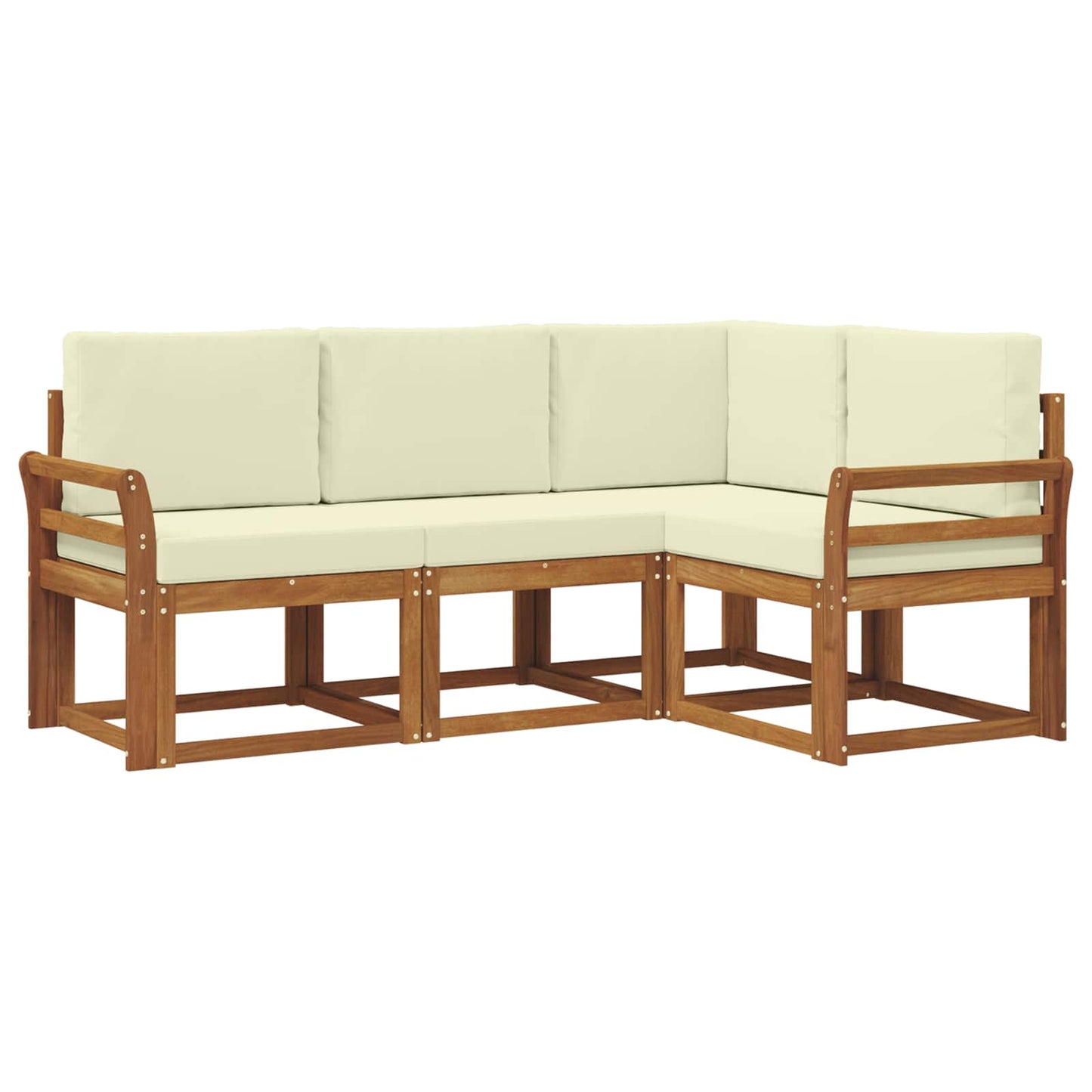 Outdoor-Sofagarnitur 4 stk. Natur und Creme