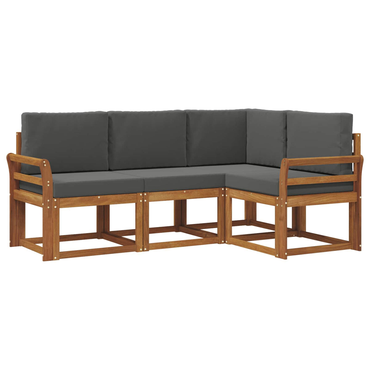 Outdoor-Sofagarnitur 4 stk. Natur und Anthrazit