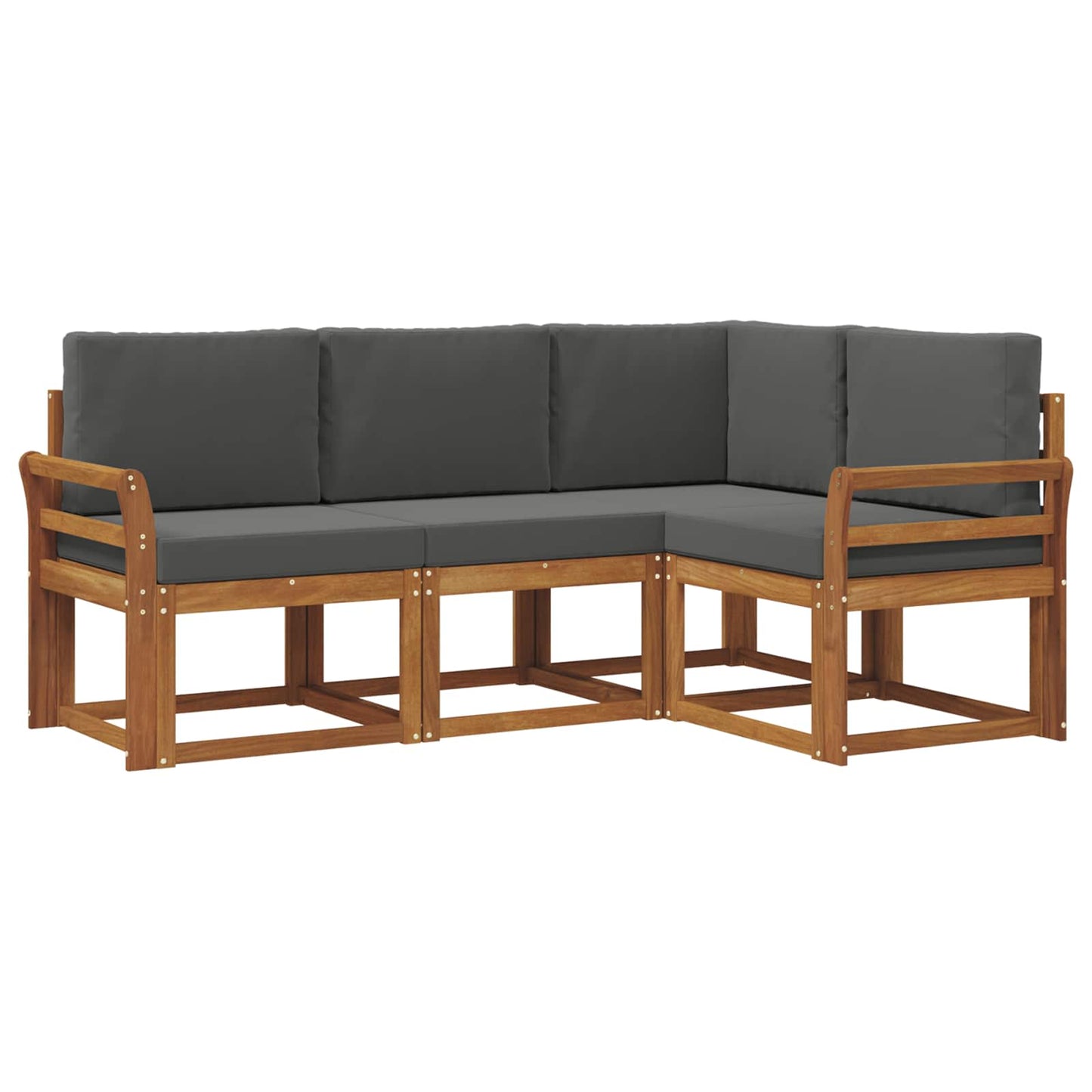 Outdoor-Sofagarnitur 4 stk. Natur und Anthrazit