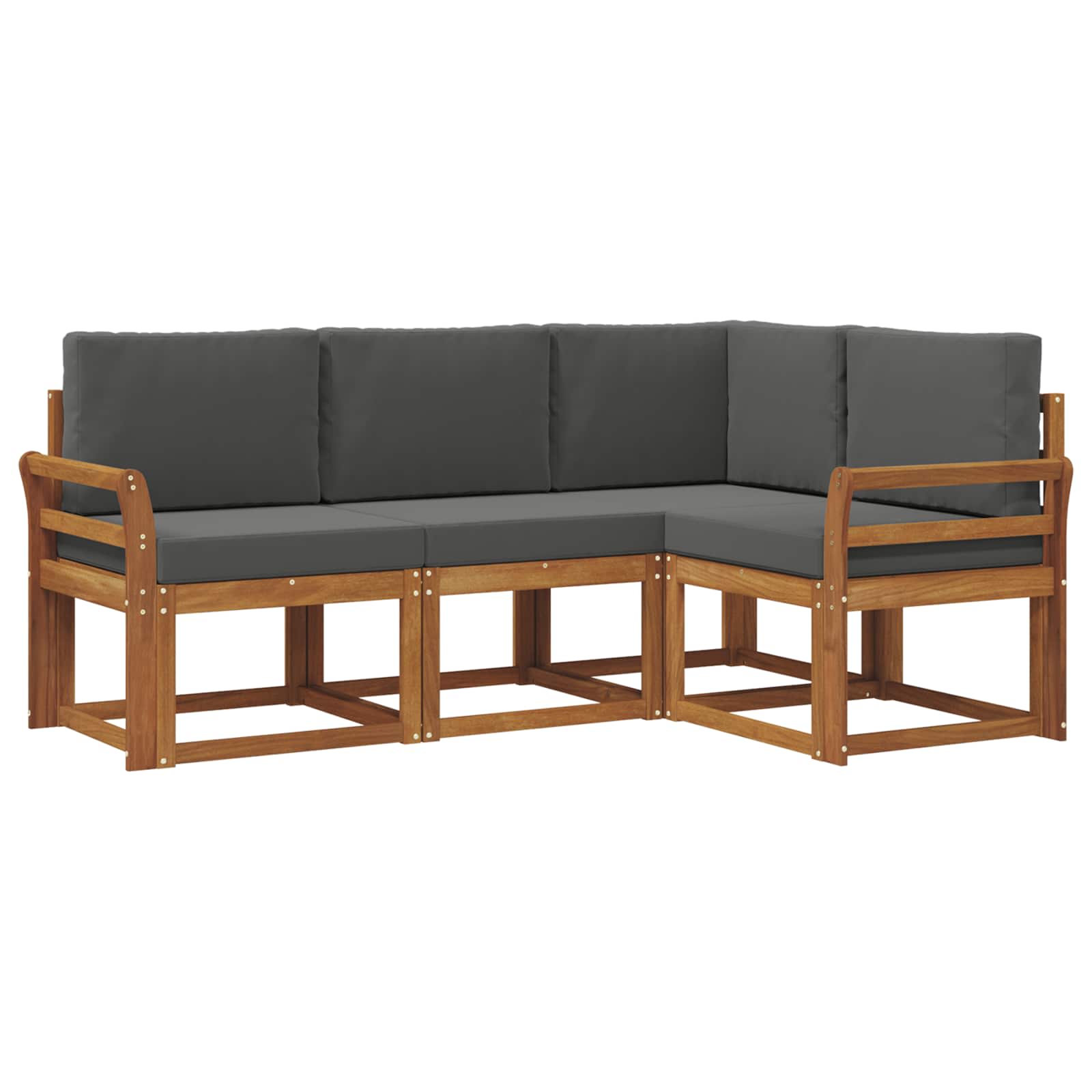 Outdoor-Sofagarnitur 4 stk. Natur und Anthrazit