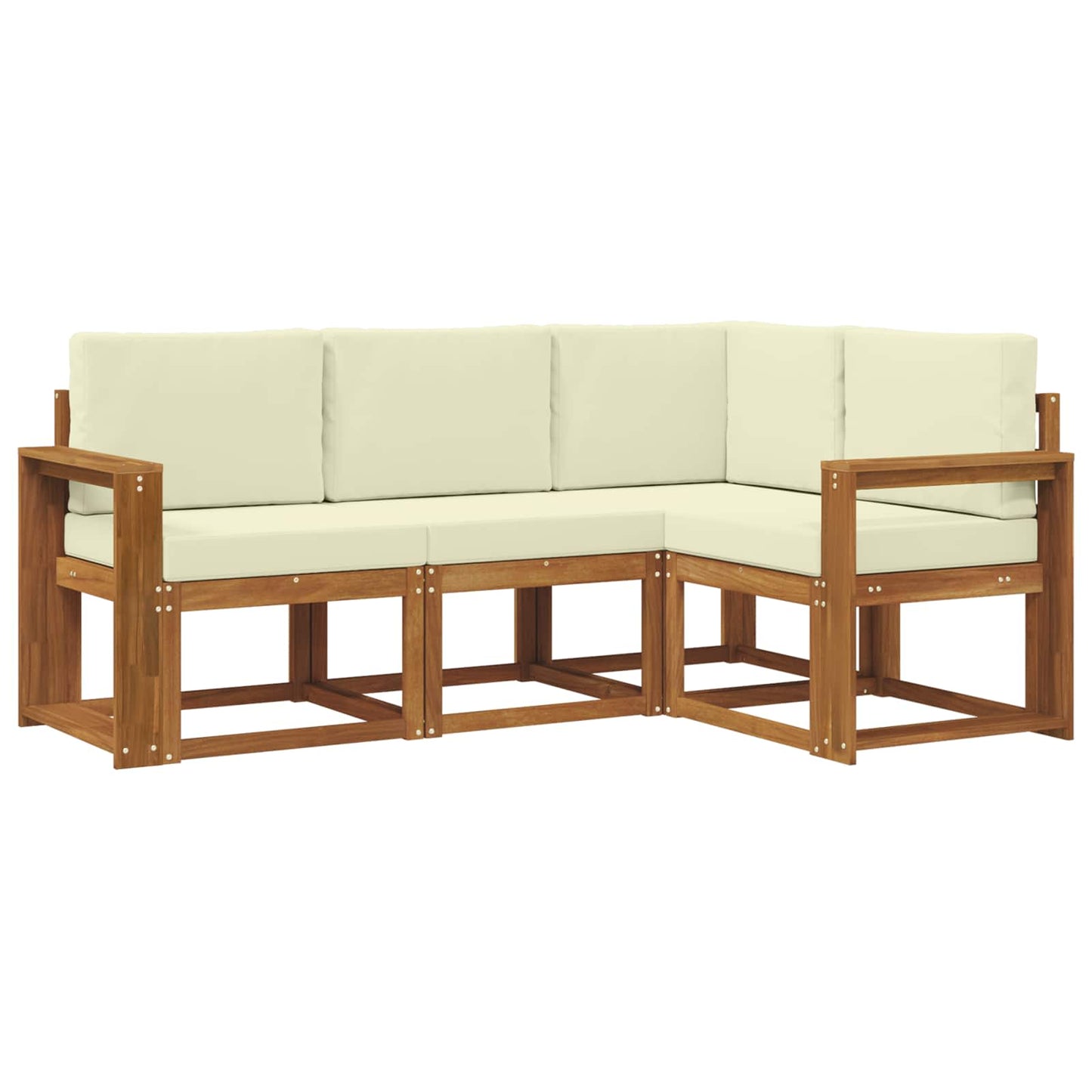 Outdoor-Sofagarnitur 4 stk. Natur und Creme