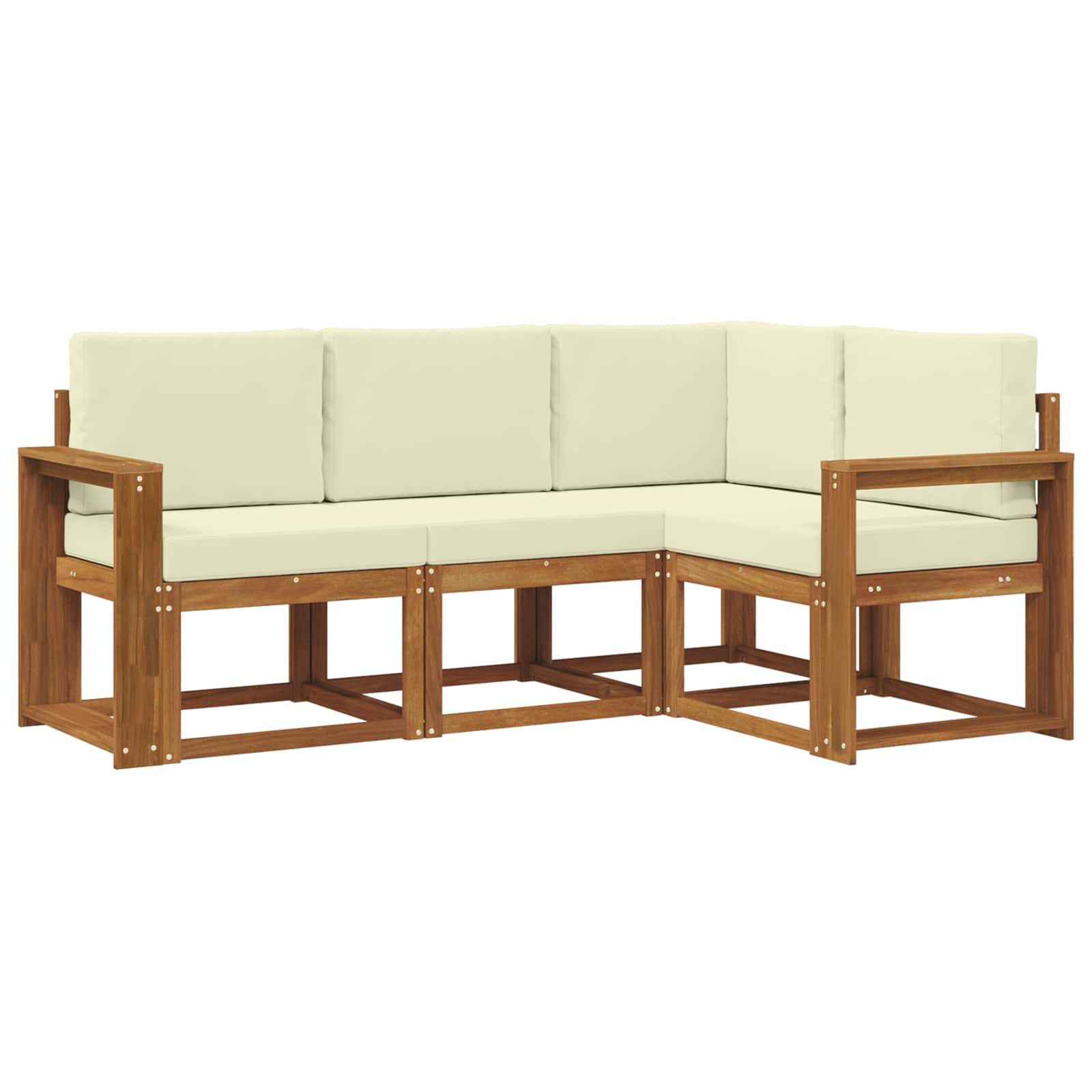 Outdoor-Sofagarnitur 4 stk. Natur und Creme