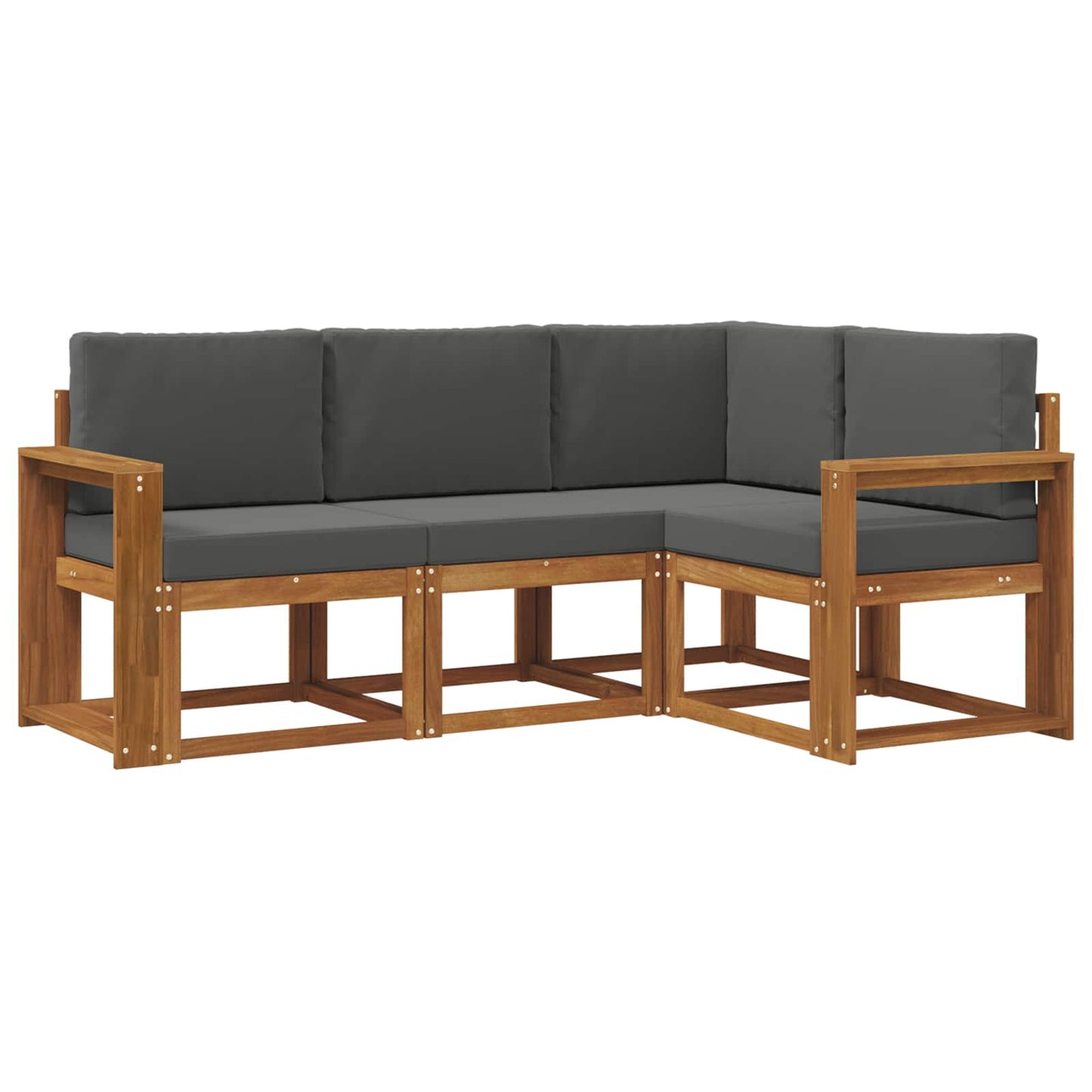 Outdoor-Sofagarnitur 4 stk. Natur und Anthrazit