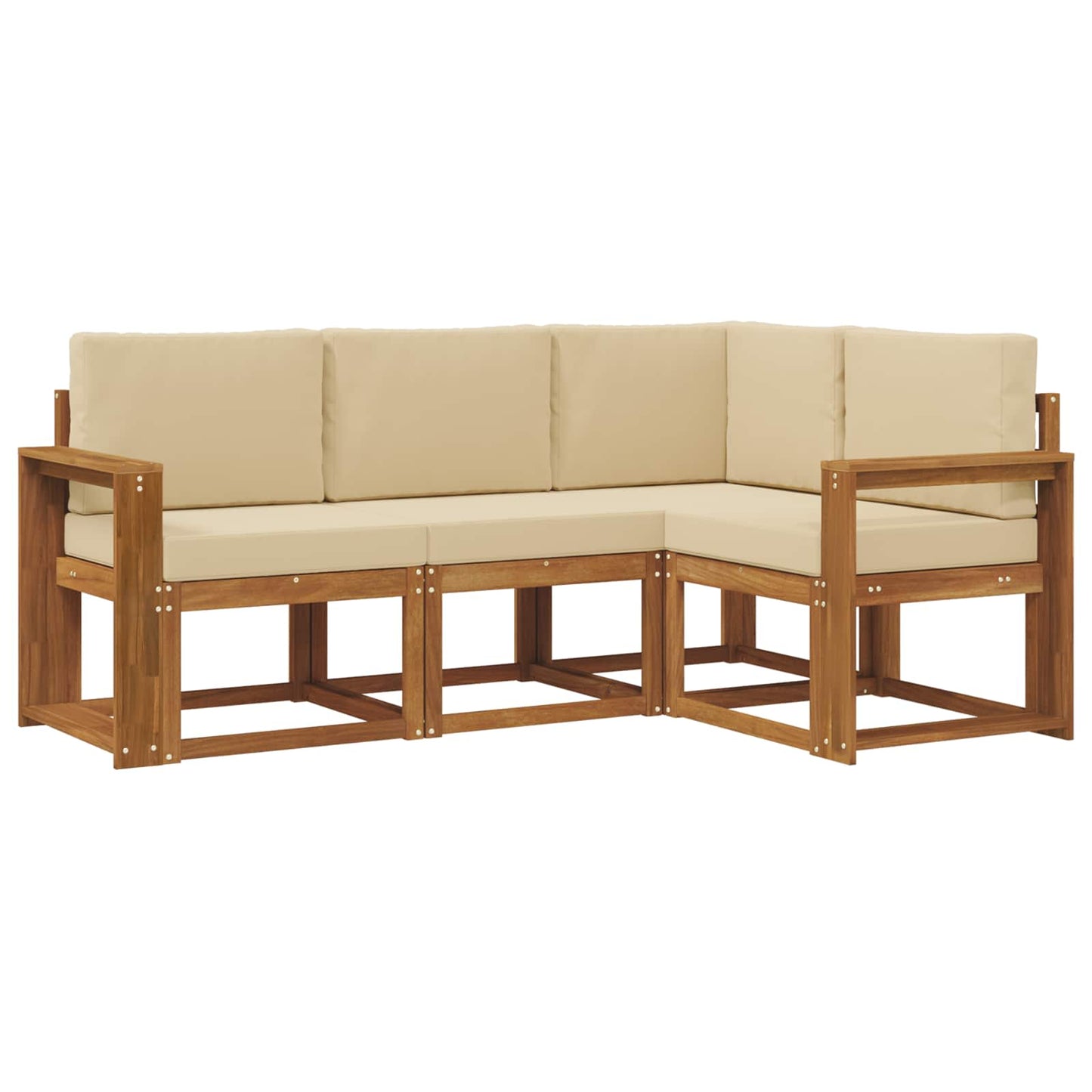 Outdoor-Sofagarnitur mit Kissen 4 pcs Natur und Beige