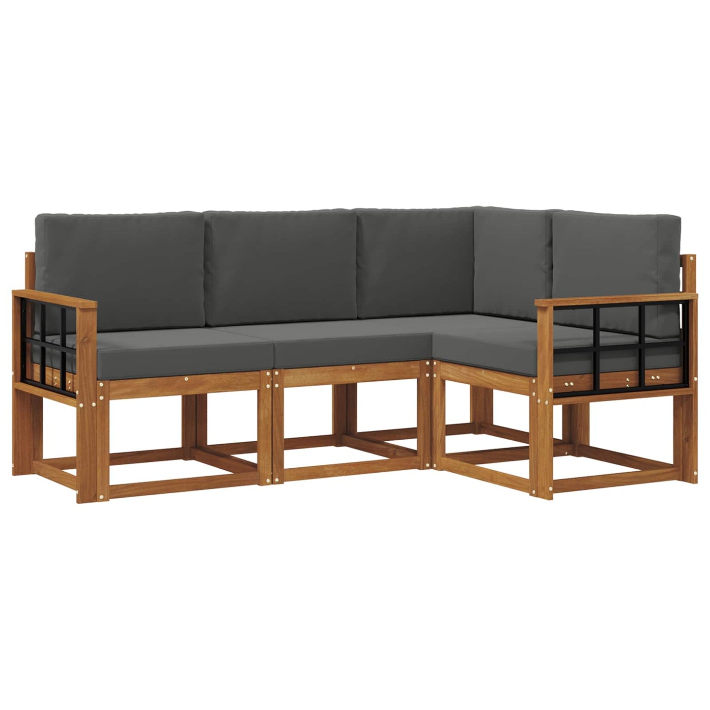 Outdoor-Sofagarnitur 4 stk. Natur und Anthrazit
