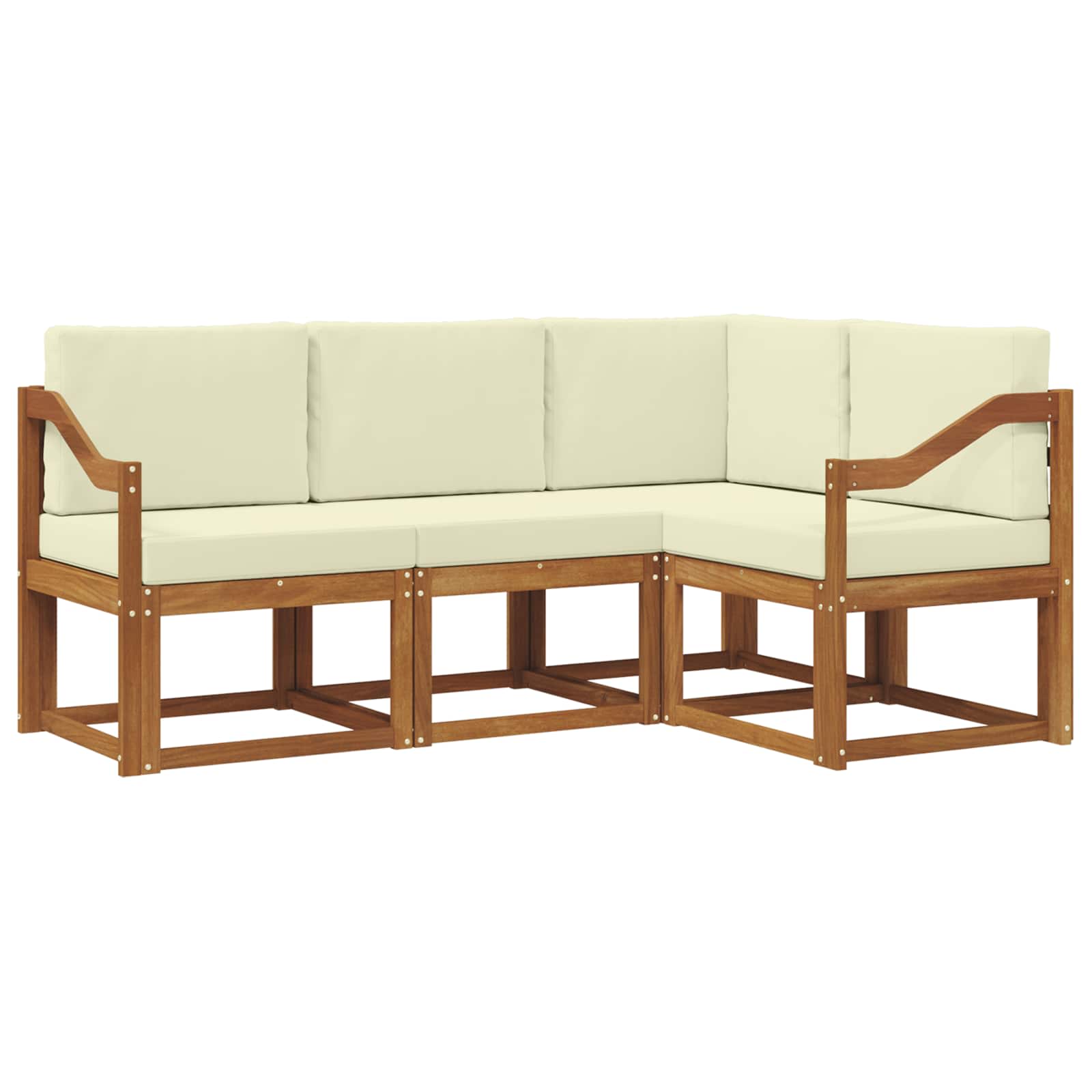 Outdoor-Sofagarnitur 4 stk. Natur und Creme