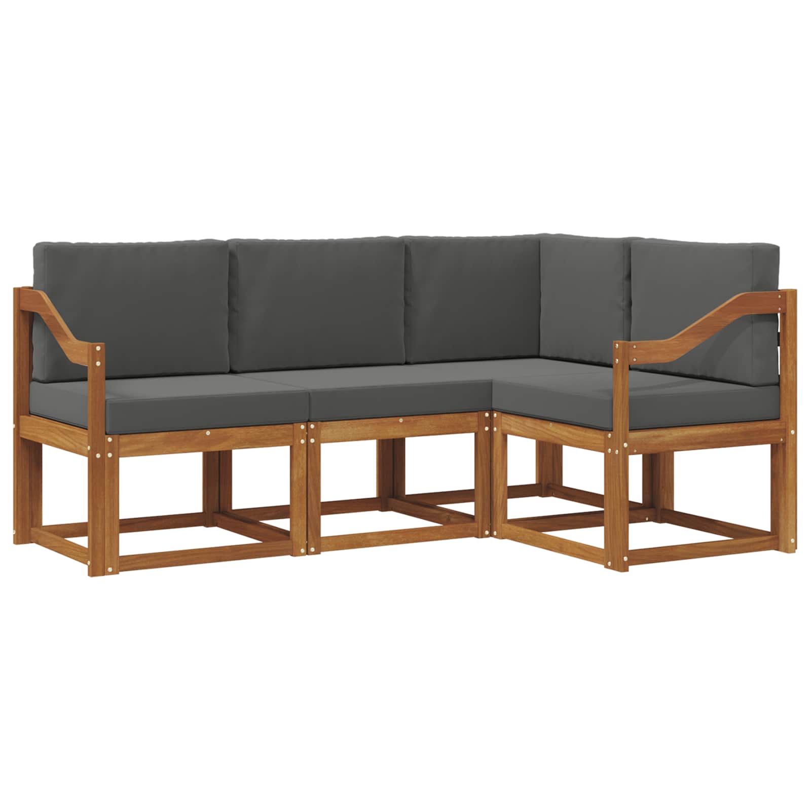 Outdoor-Sofagarnitur 4 stk. Natur und Anthrazit