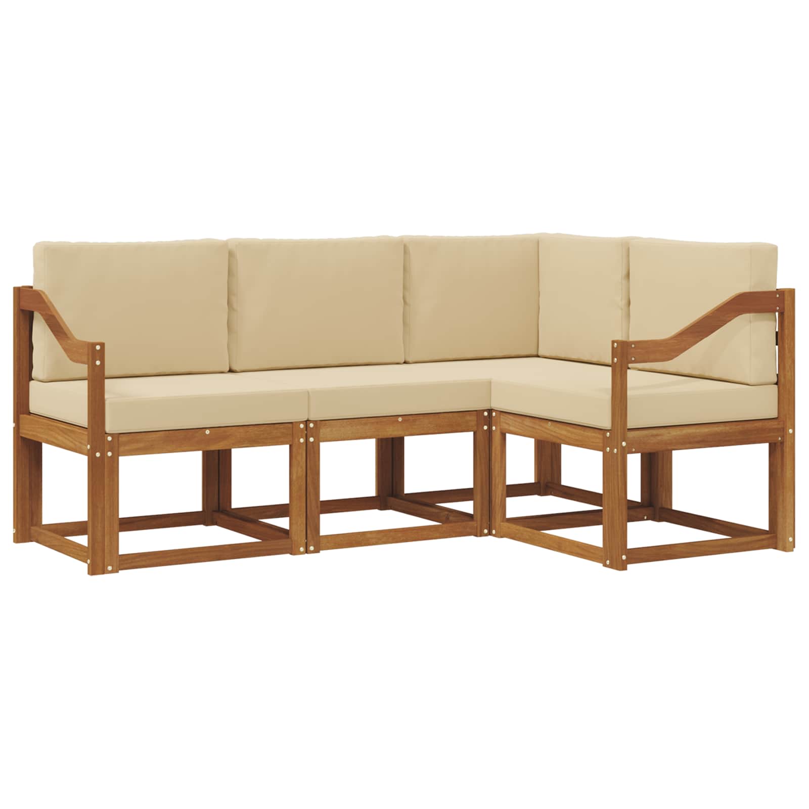 Outdoor-Sofagarnitur mit Kissen 4 pcs Natur und Beige