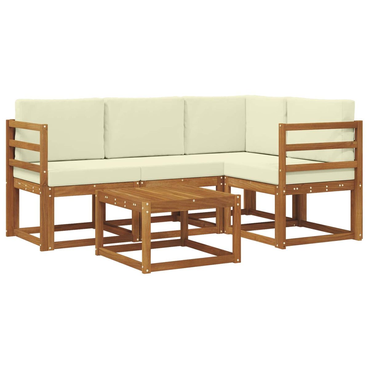 Outdoor-Sofagarnitur 5 stk. Natur und Creme