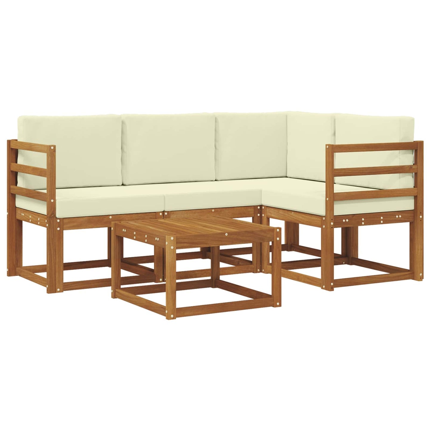 Outdoor-Sofagarnitur 5 stk. Natur und Creme