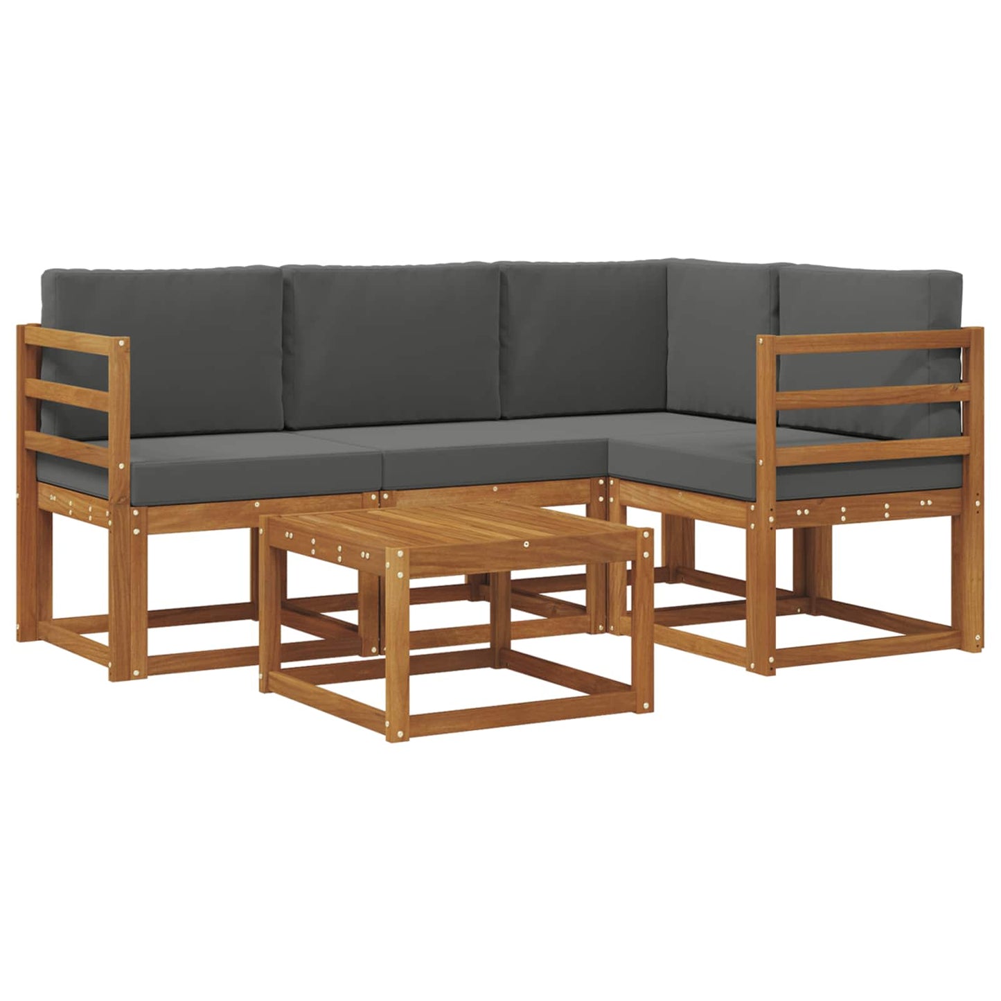 Outdoor-Sofagarnitur 5 stk. Natur und Anthrazit