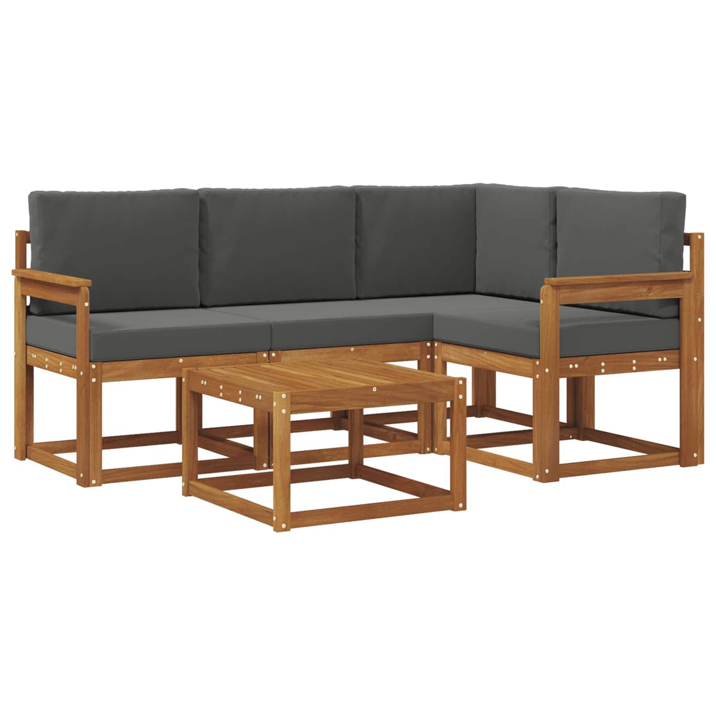 Outdoor-Sofagarnitur 5 stk. Natur und Anthrazit
