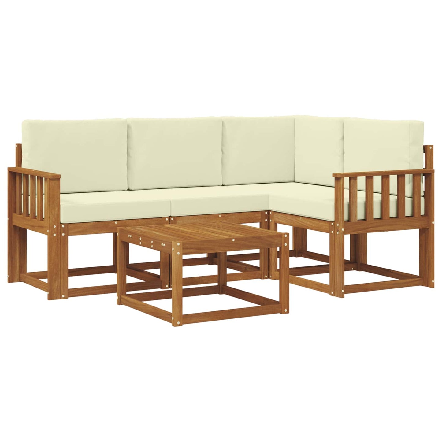 Outdoor-Sofagarnitur 5 stk. Natur und Creme