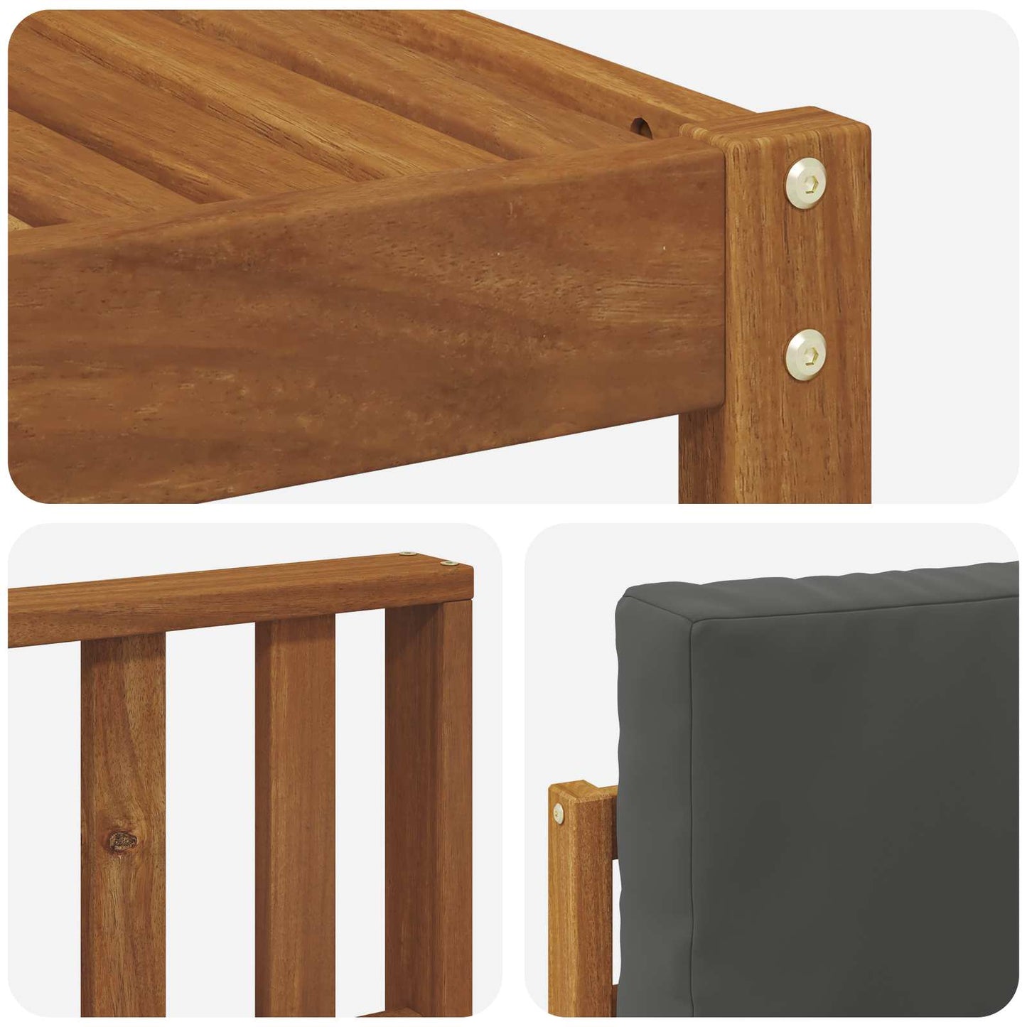 Outdoor-Sofagarnitur 5 stk. Natur und Anthrazit