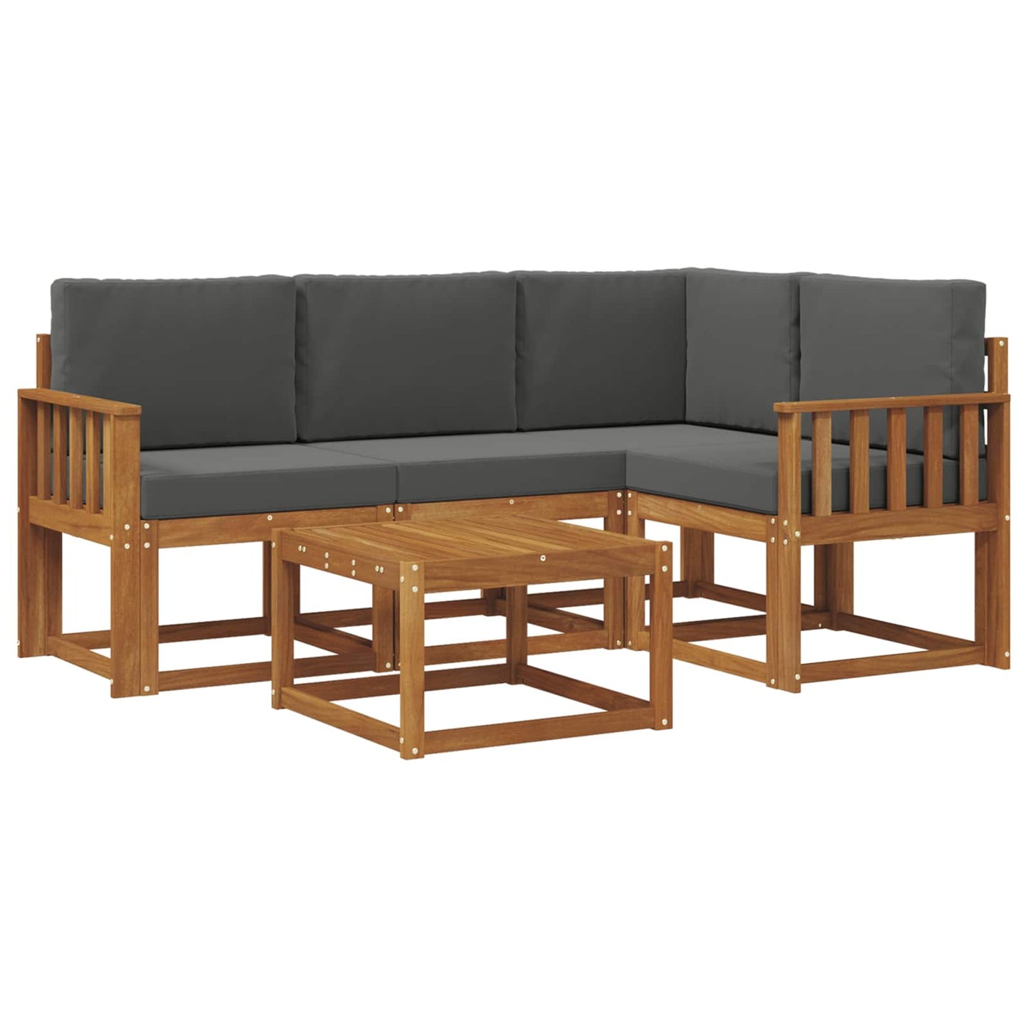 Outdoor-Sofagarnitur 5 stk. Natur und Anthrazit