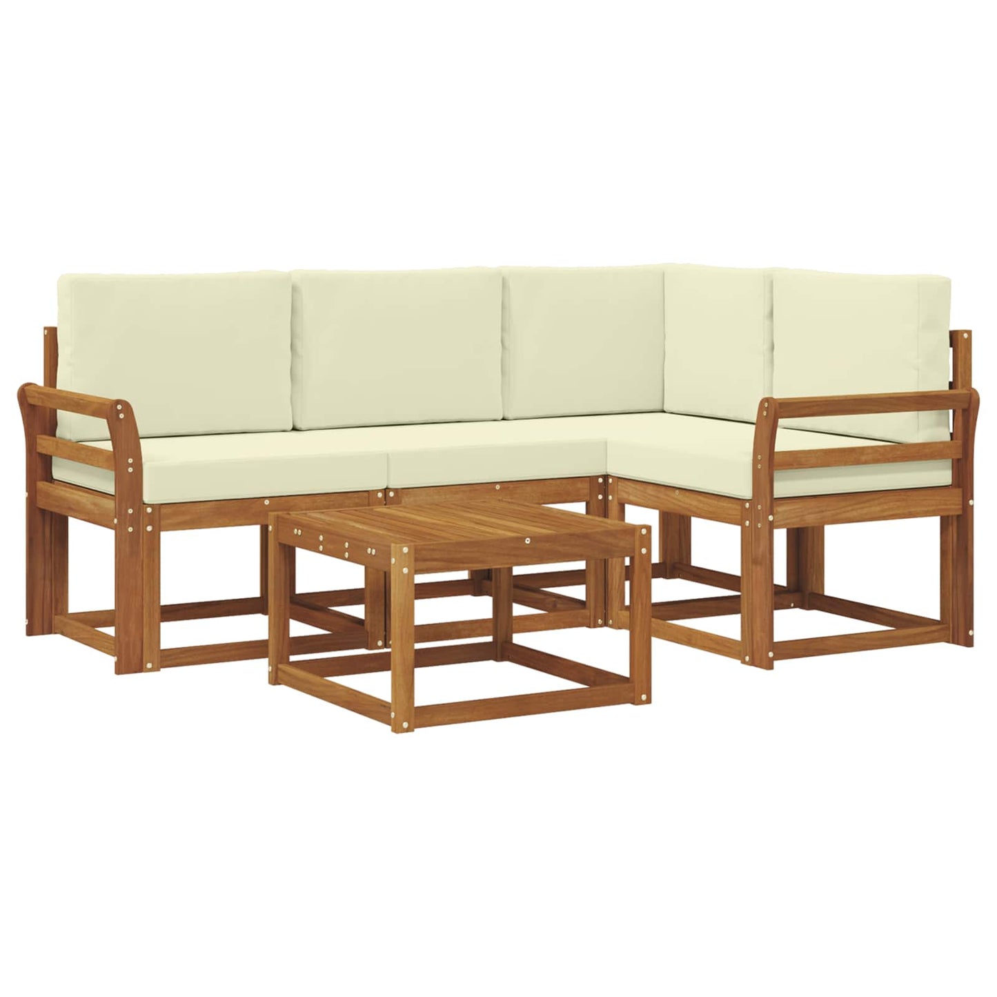 Outdoor-Sofagarnitur 5 stk. Natur und Creme