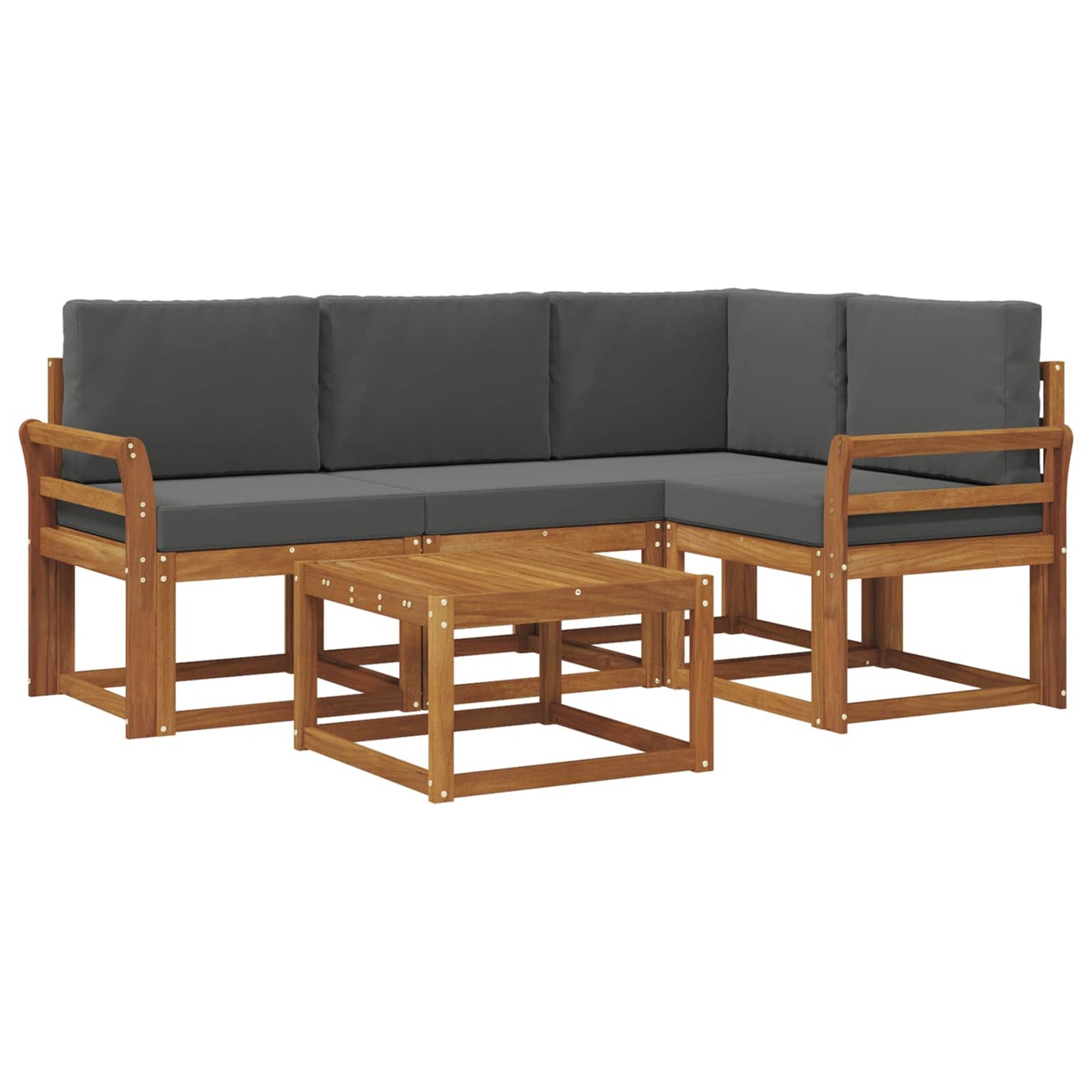 Outdoor-Sofagarnitur 5 stk. Natur und Anthrazit