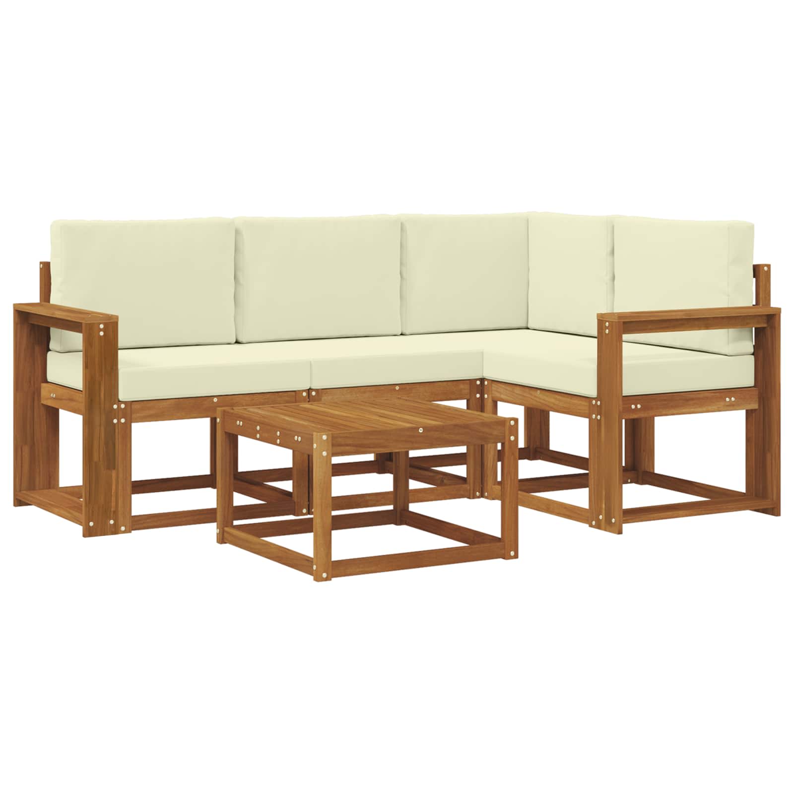 Outdoor-Sofagarnitur 5 stk. Natur und Creme