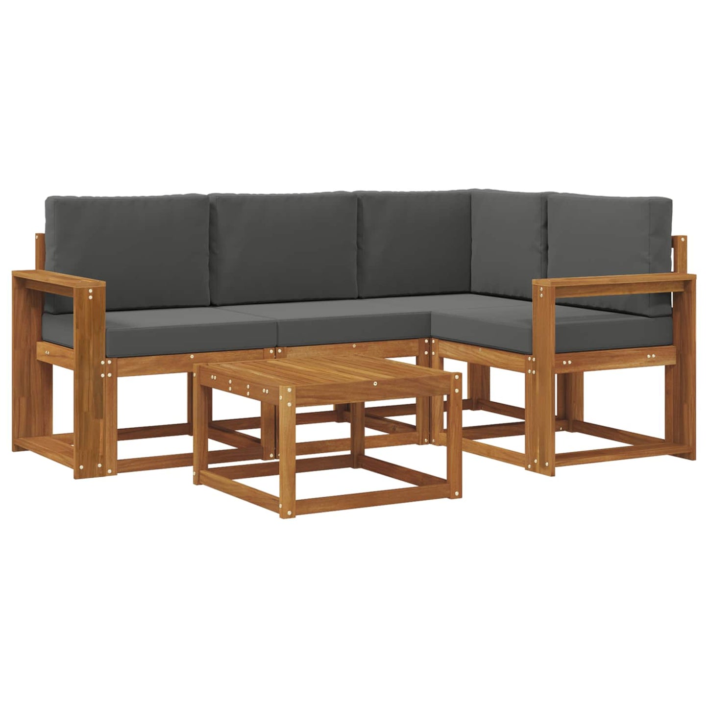 Outdoor-Sofagarnitur 5 stk. Natur und Anthrazit