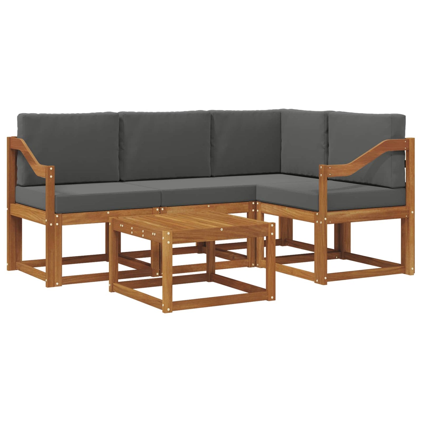 Outdoor-Sofagarnitur 5 stk. Natur und Anthrazit