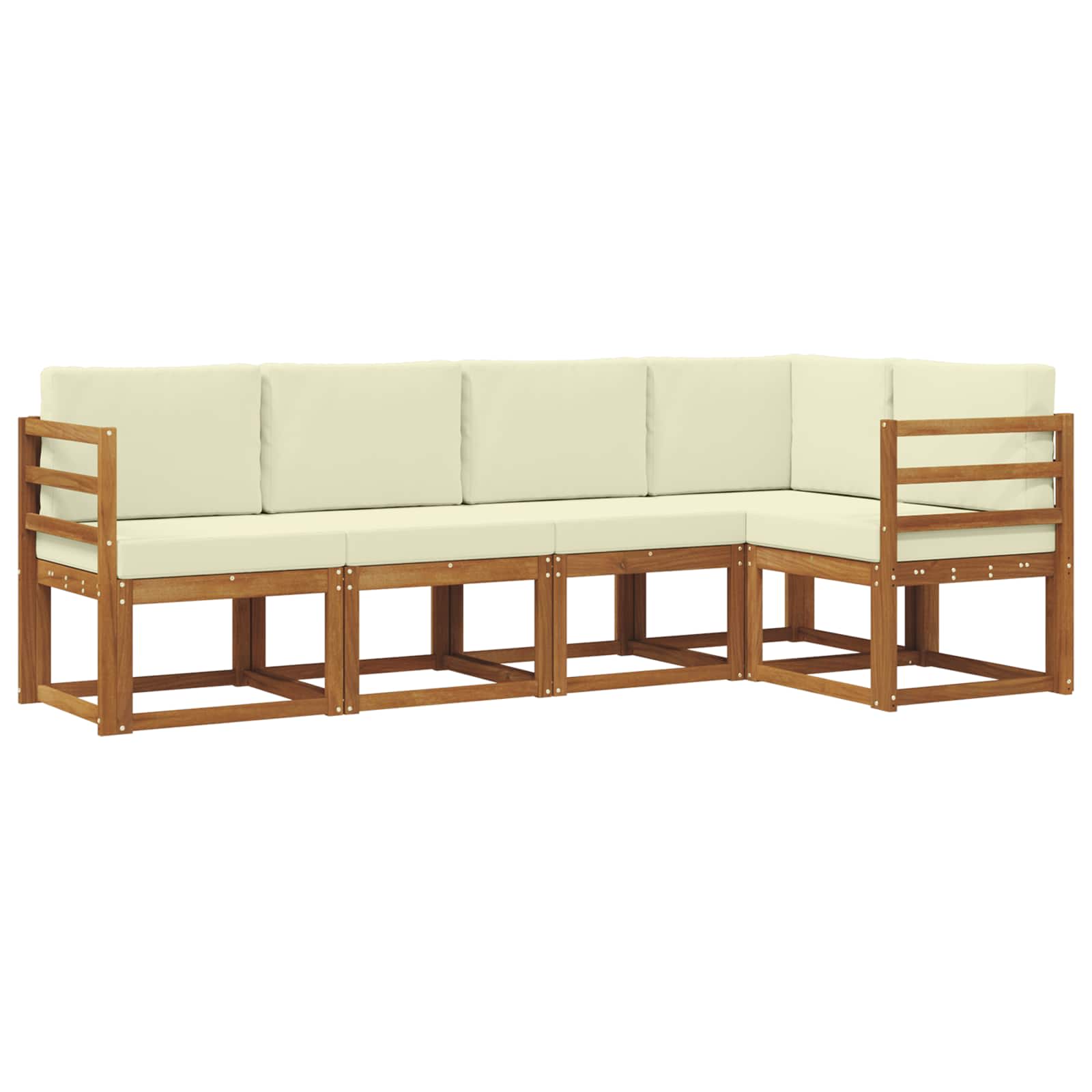 Outdoor-Sofagarnitur 5 stk. Natur und Creme