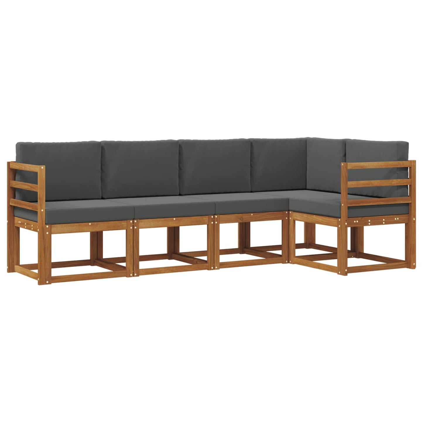 Outdoor-Sofagarnitur 5 stk. Natur und Anthrazit
