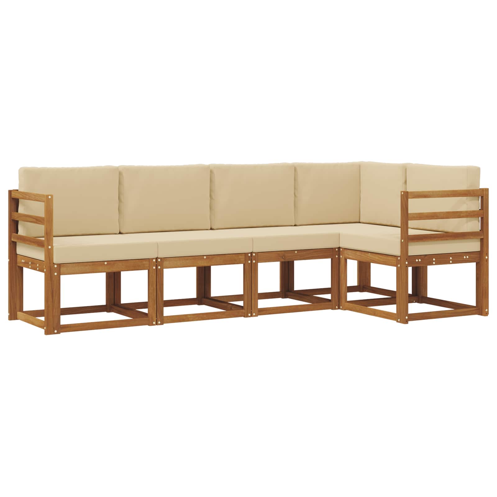 Outdoor-Sofagarnitur 5 stk. Natur und Beige