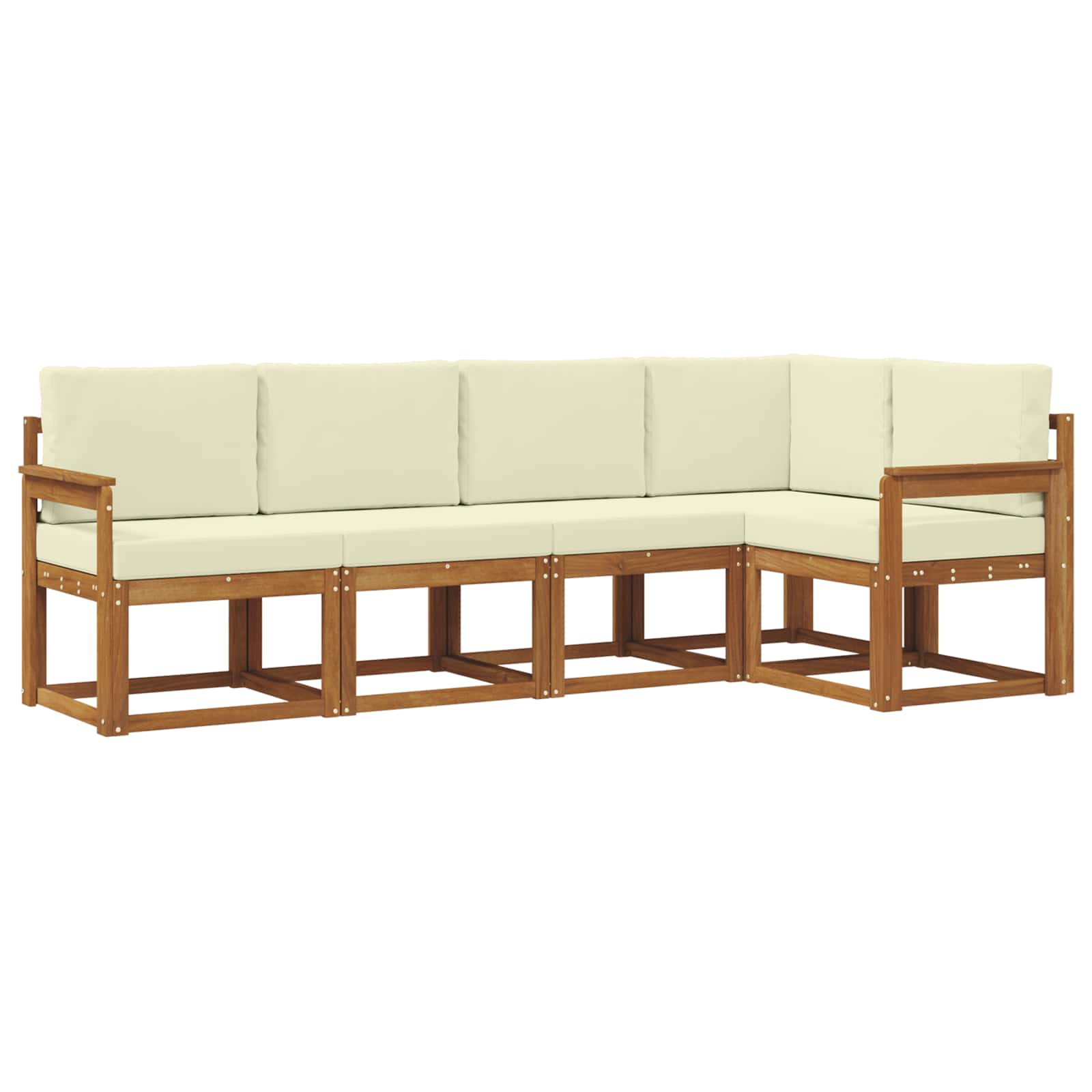 Outdoor-Sofagarnitur 5 stk. Natur und Creme