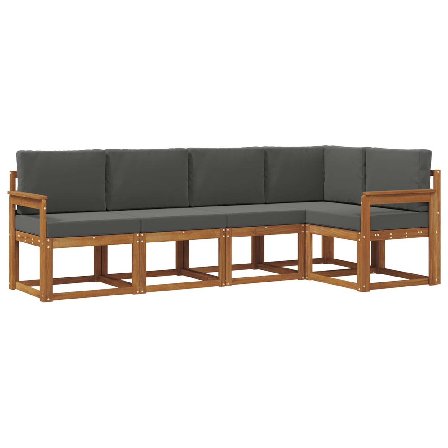 Outdoor-Sofagarnitur 5 stk. Natur und Anthrazit