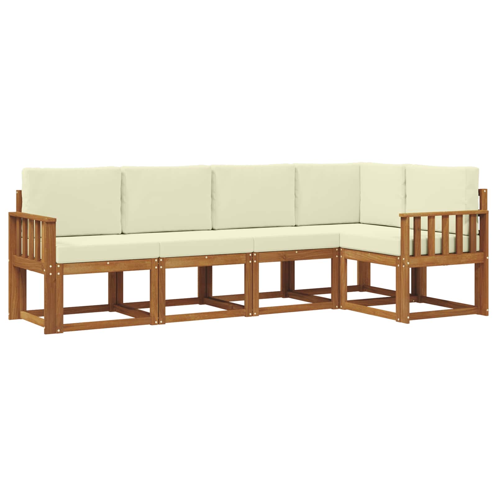 Outdoor-Sofagarnitur 5 stk. Natur und Creme